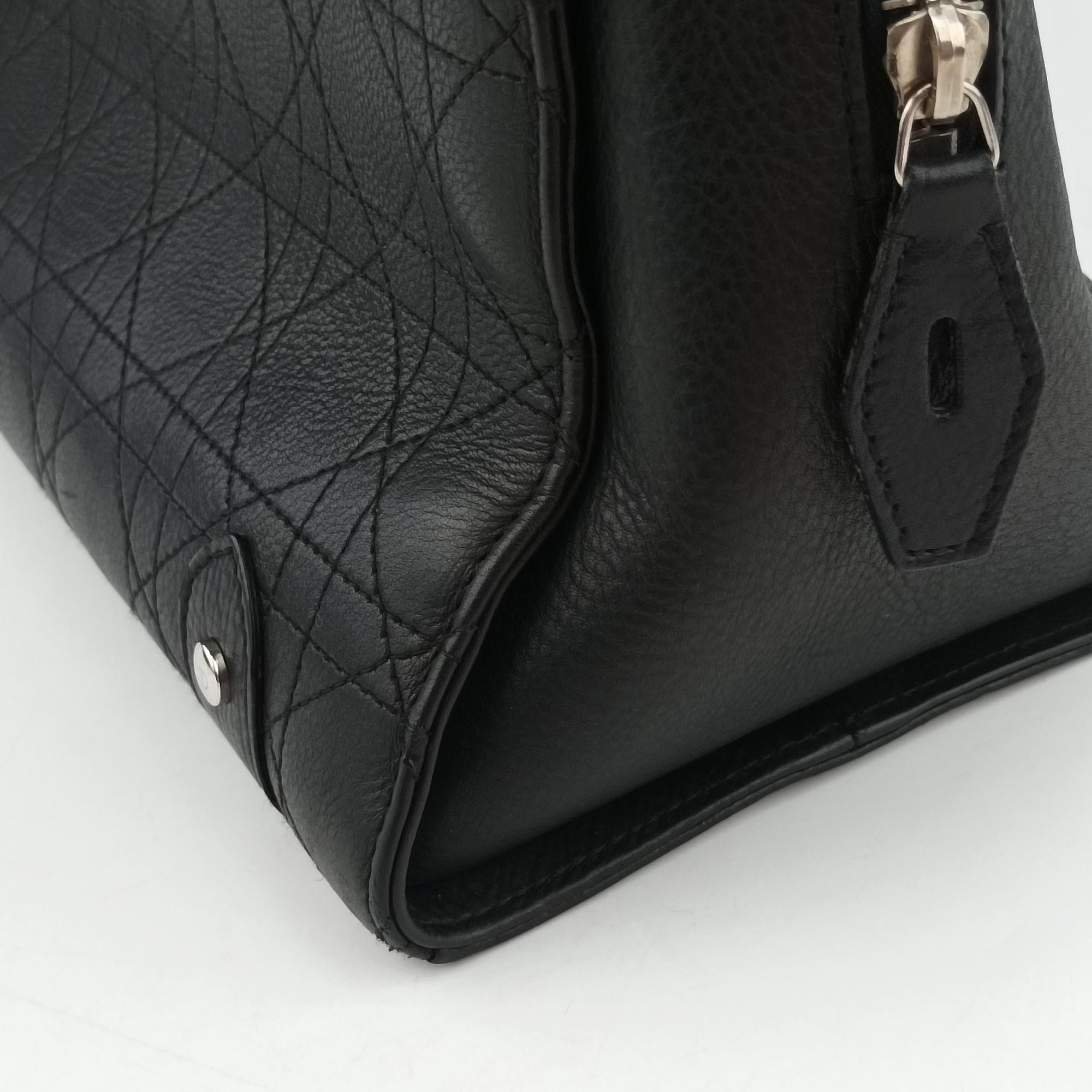 Vintage Christian Dior Lady Dior Cannage East West Black Leather  shoulderbag | stylenewstar