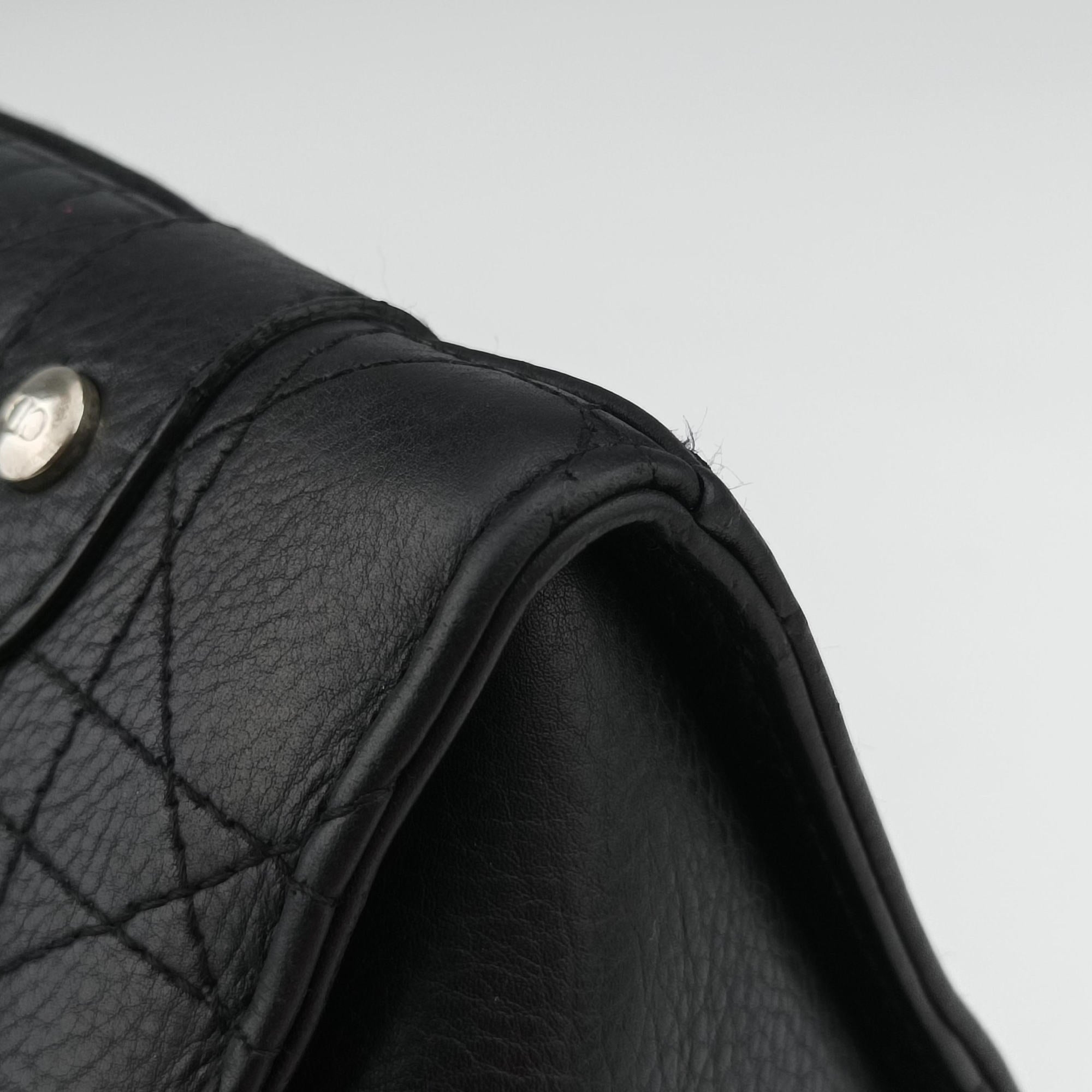 Vintage Christian Dior Lady Dior Cannage East West Black Leather  shoulderbag | stylenewstar