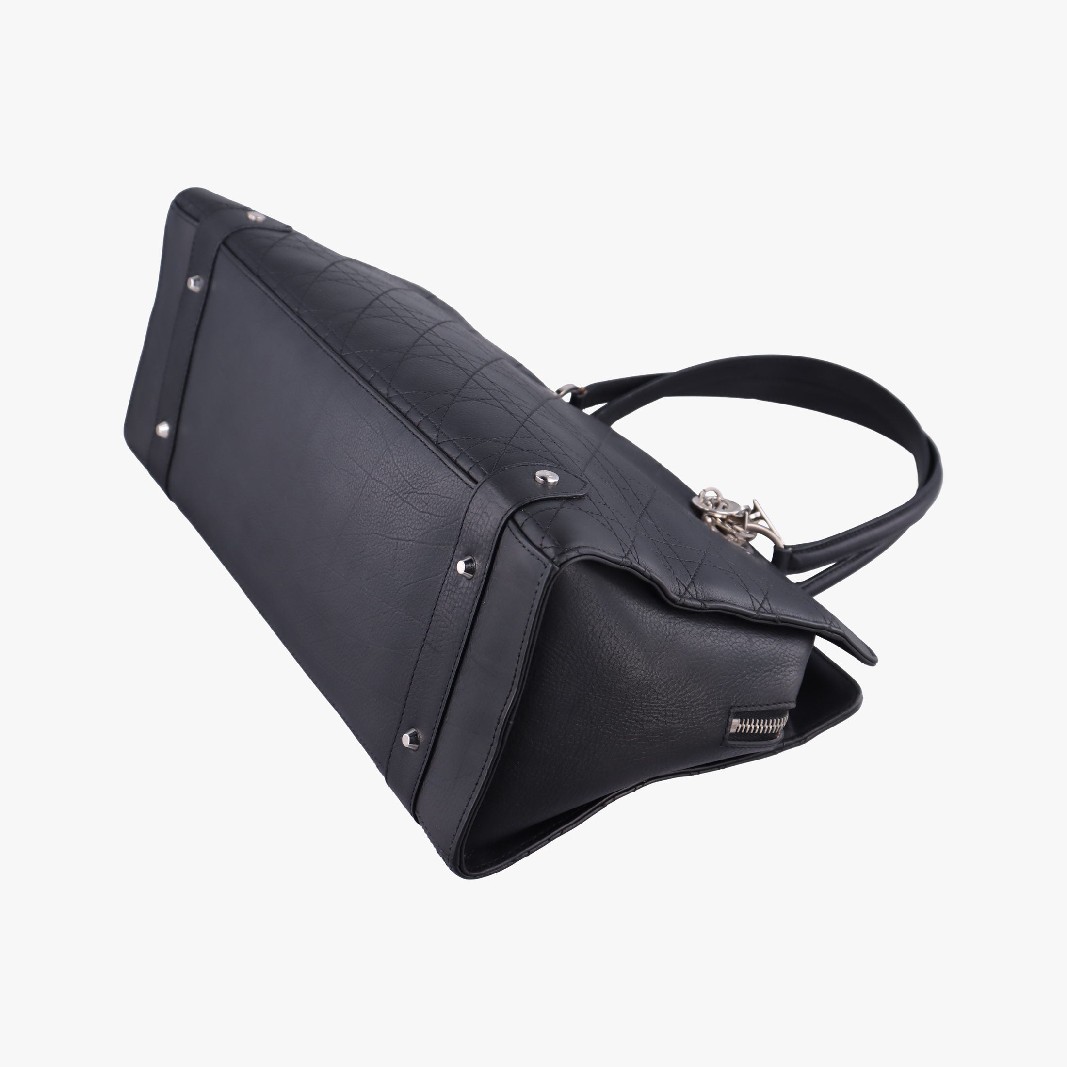 Vintage Christian Dior Lady Dior Cannage East West Black Leather  shoulderbag | stylenewstar