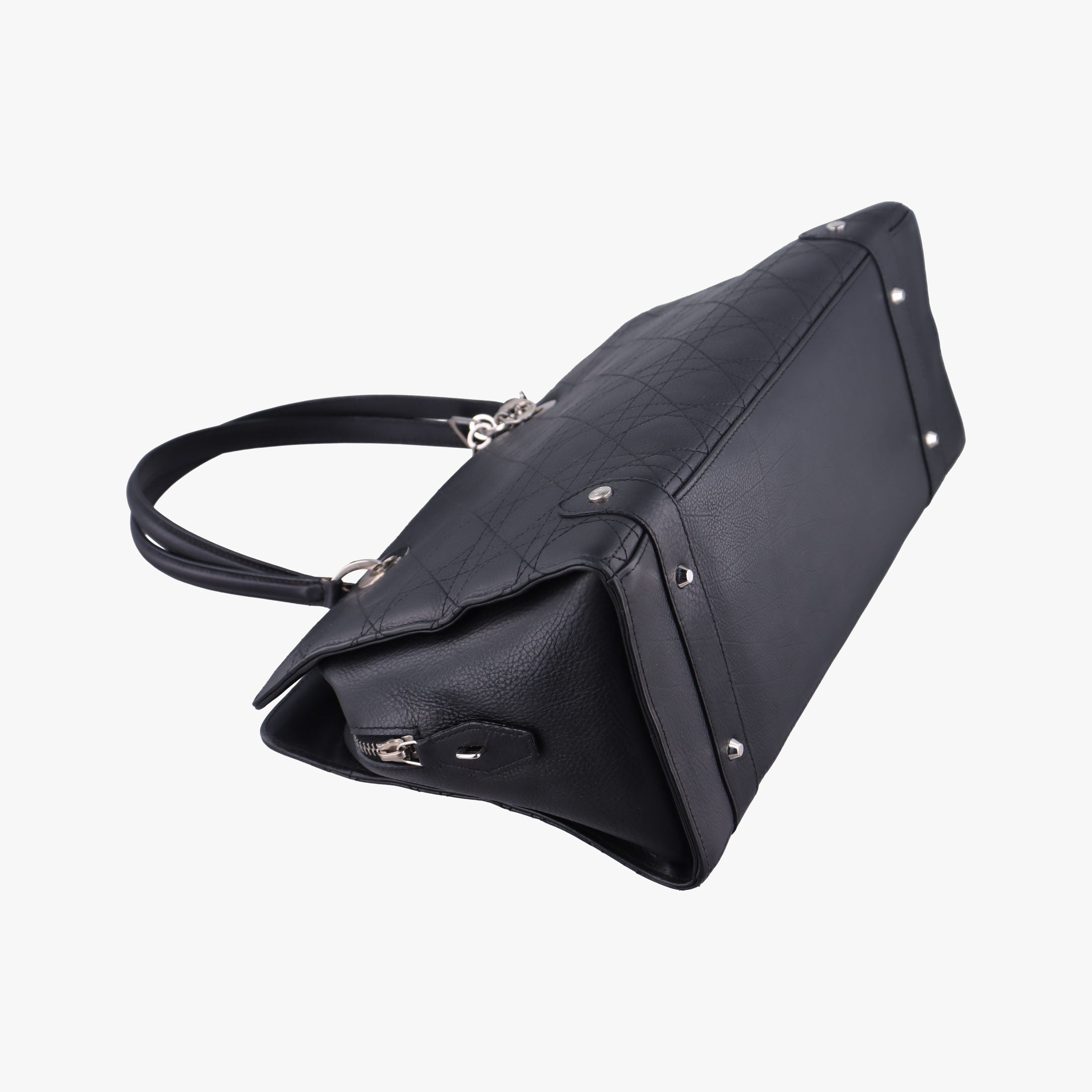 Vintage Christian Dior Lady Dior Cannage East West Black Leather  shoulderbag | stylenewstar