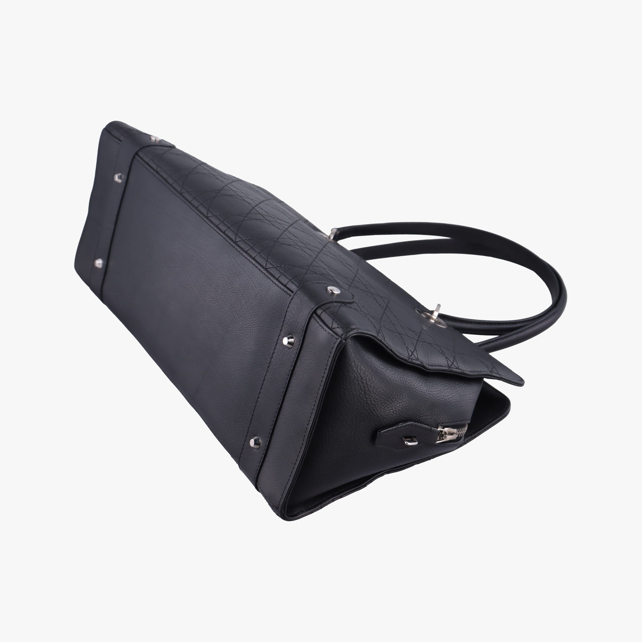 Vintage Christian Dior Lady Dior Cannage East West Black Leather  shoulderbag | stylenewstar