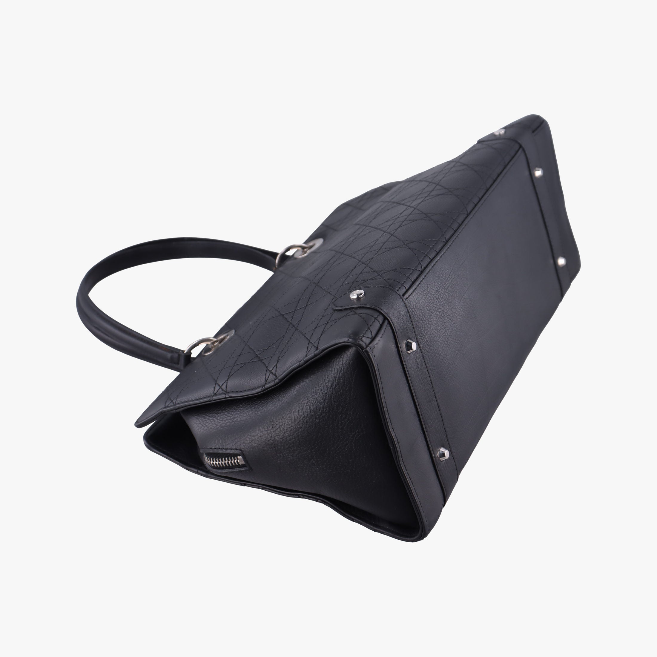 Vintage Christian Dior Lady Dior Cannage East West Black Leather  shoulderbag | stylenewstar