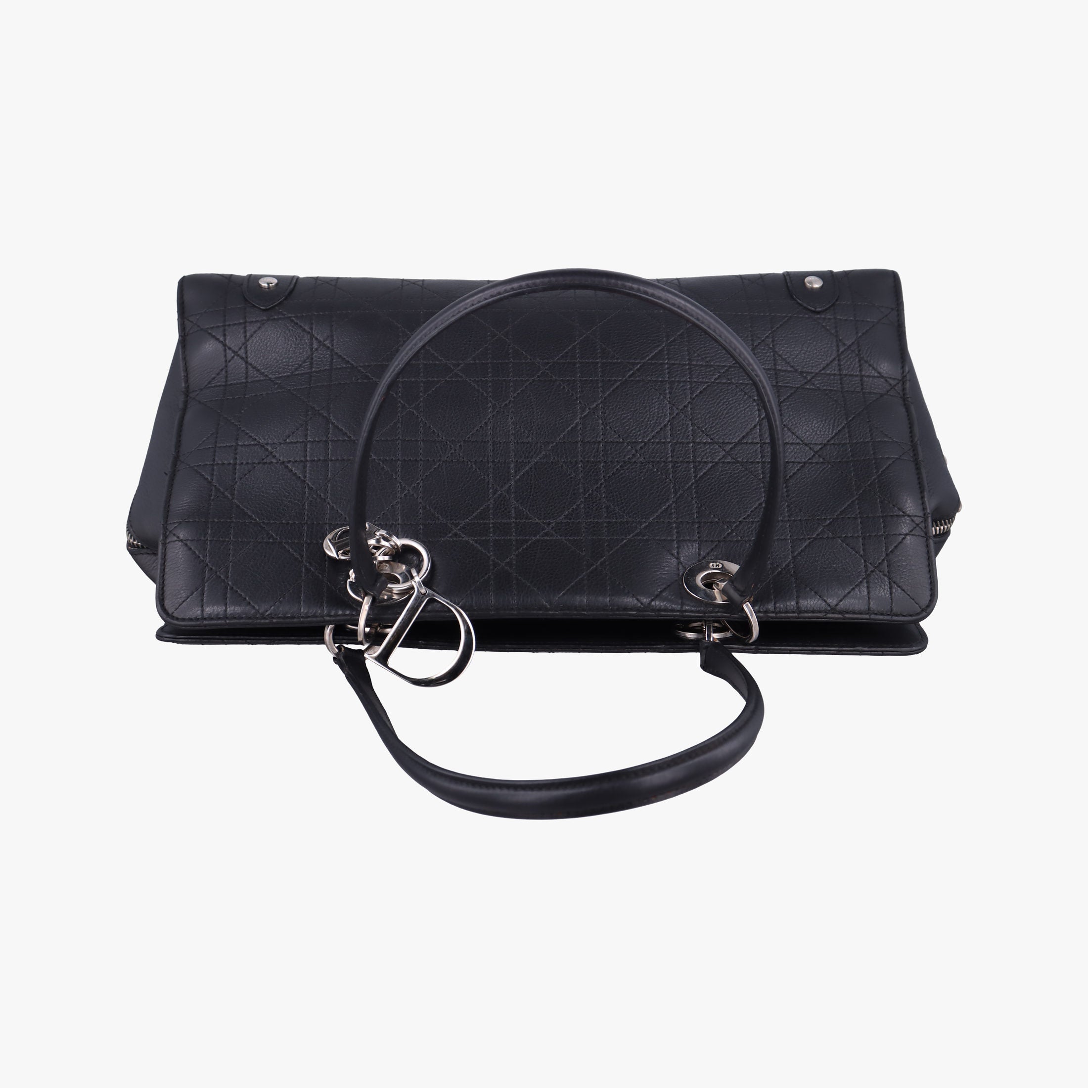 Vintage Christian Dior Lady Dior Cannage East West Black Leather  shoulderbag | stylenewstar