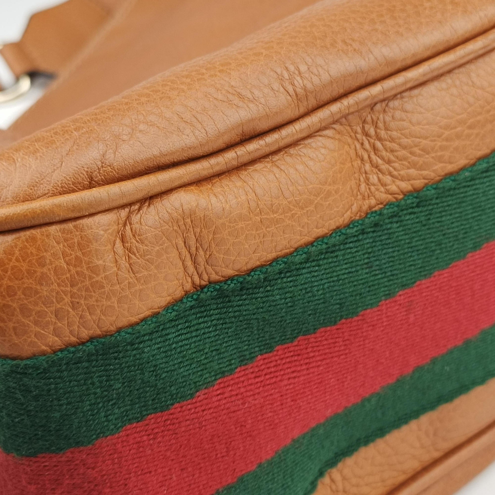 Pre-owned Gucci Fringe Marrakech Brown leather 247597 shoulderbag | stylenewstar