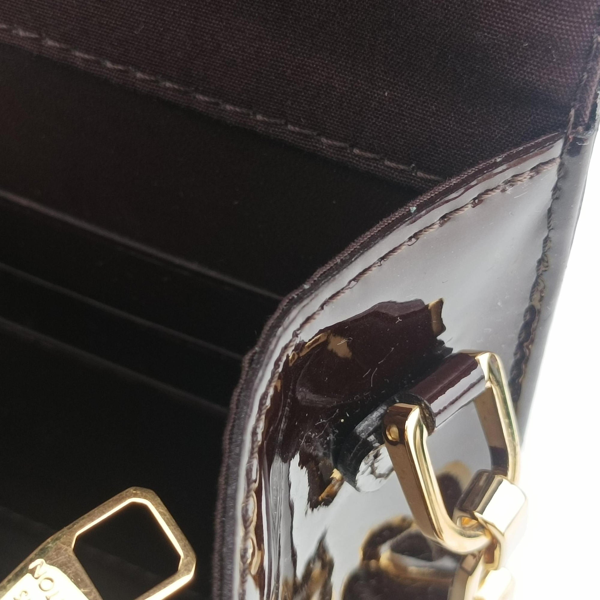 Secondhand Louis Vuitton Pochette Louise GM Amarante Vernis M51631 shoulderbag | stylenewstar