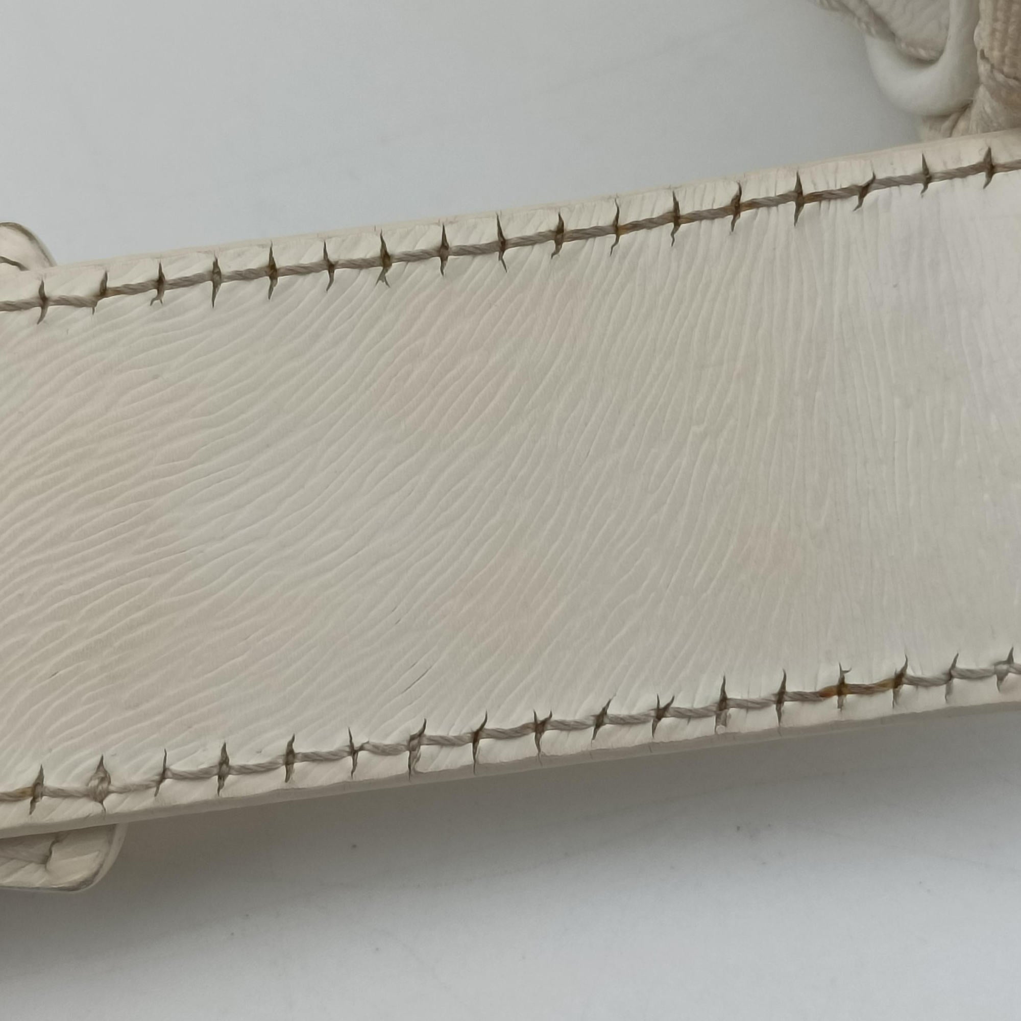 Pre-owned Fendi Forever Bauletto White PVC coated canvas 8BL104 handbag | stylenewstar