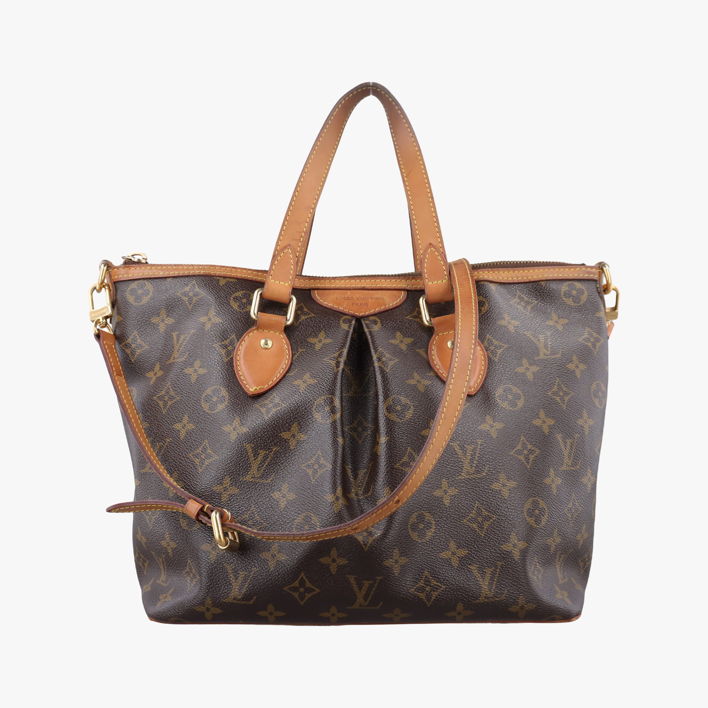 Pre-owned Louis Vuitton PALERMO PM brown Monogram Canvas M40145 shoulderbag | stylenewstar