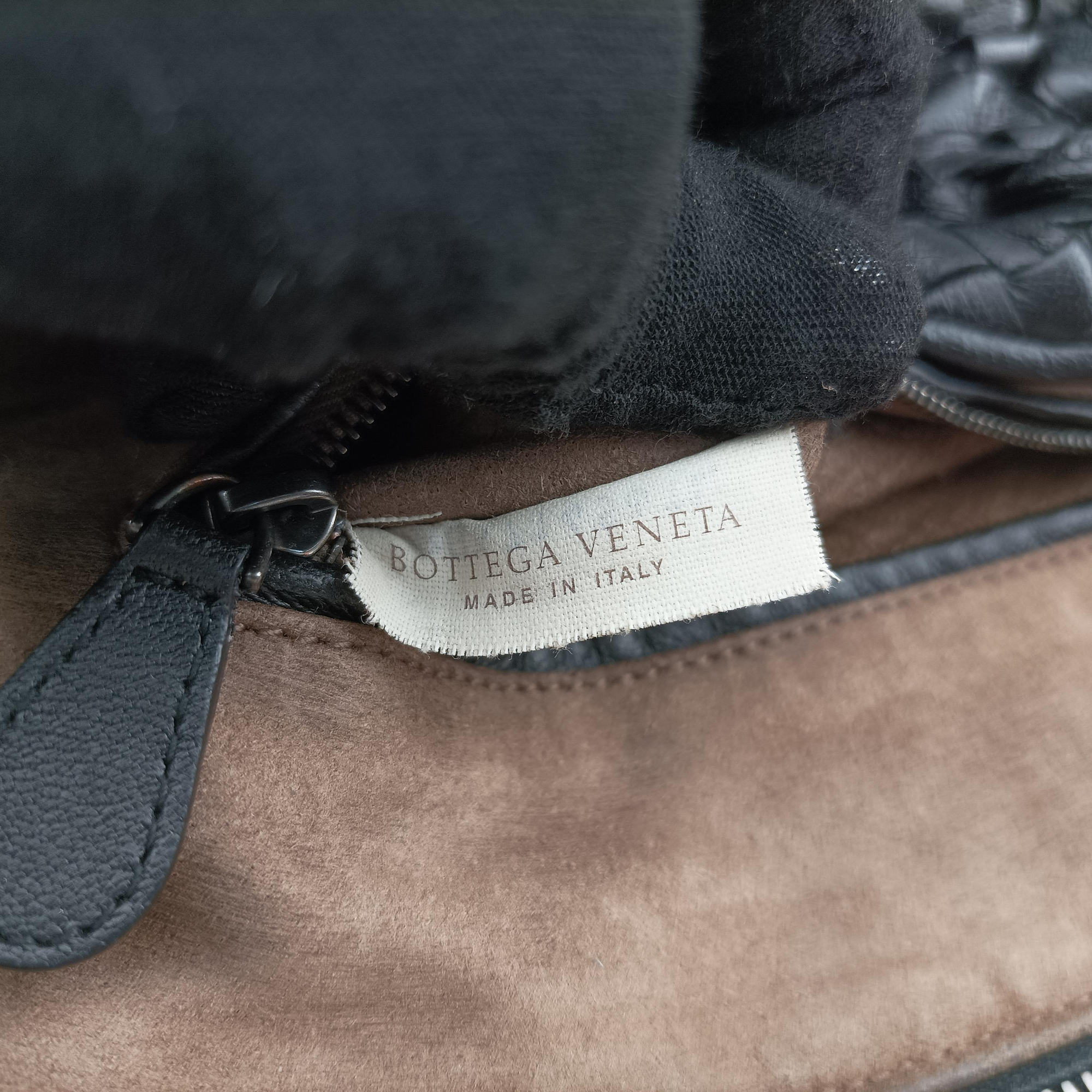 Pre-owned Bottega Veneta NODINI Intrecciato Black lambskin  shoulderbag | stylenewstar