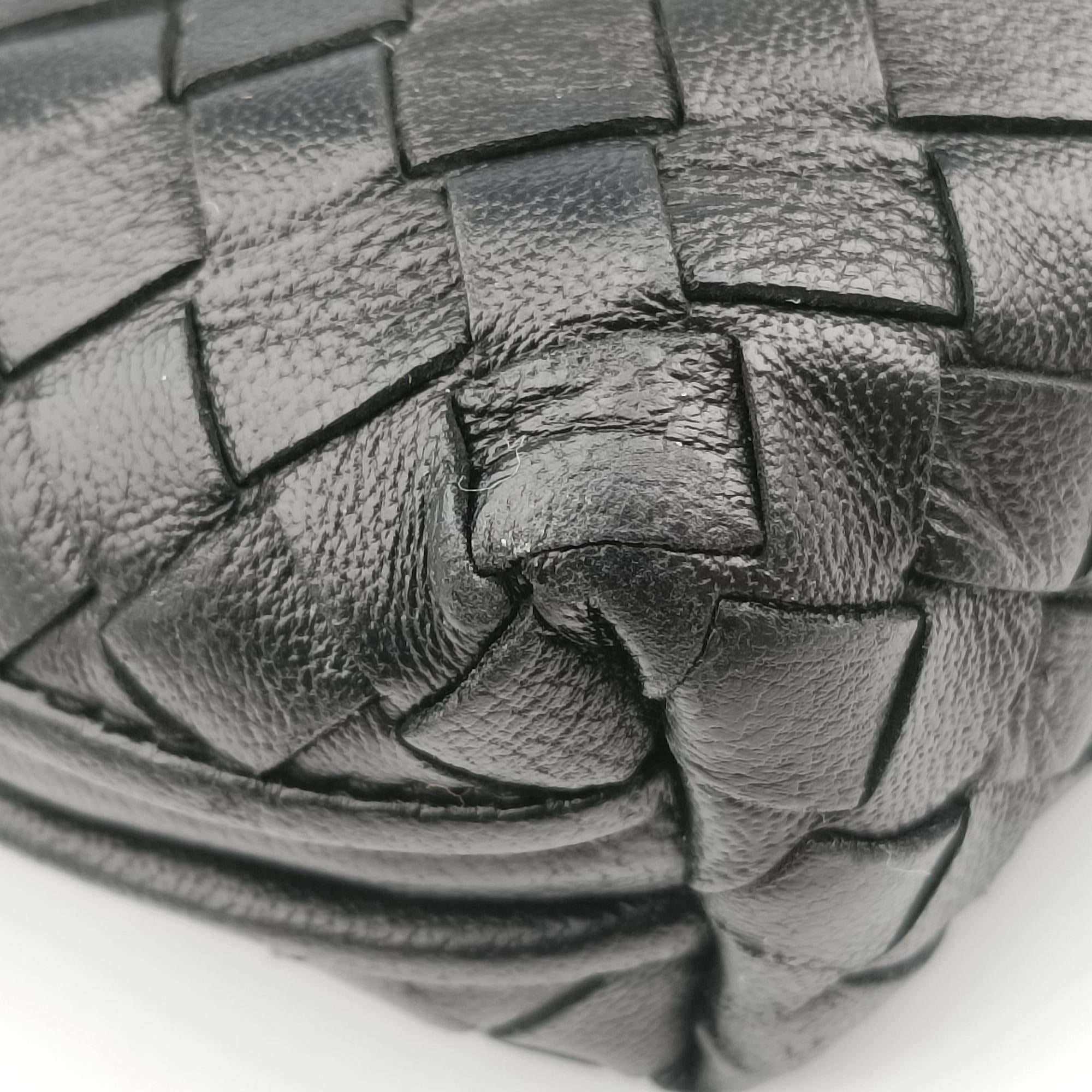 Pre-owned Bottega Veneta NODINI Intrecciato Black lambskin  shoulderbag | stylenewstar
