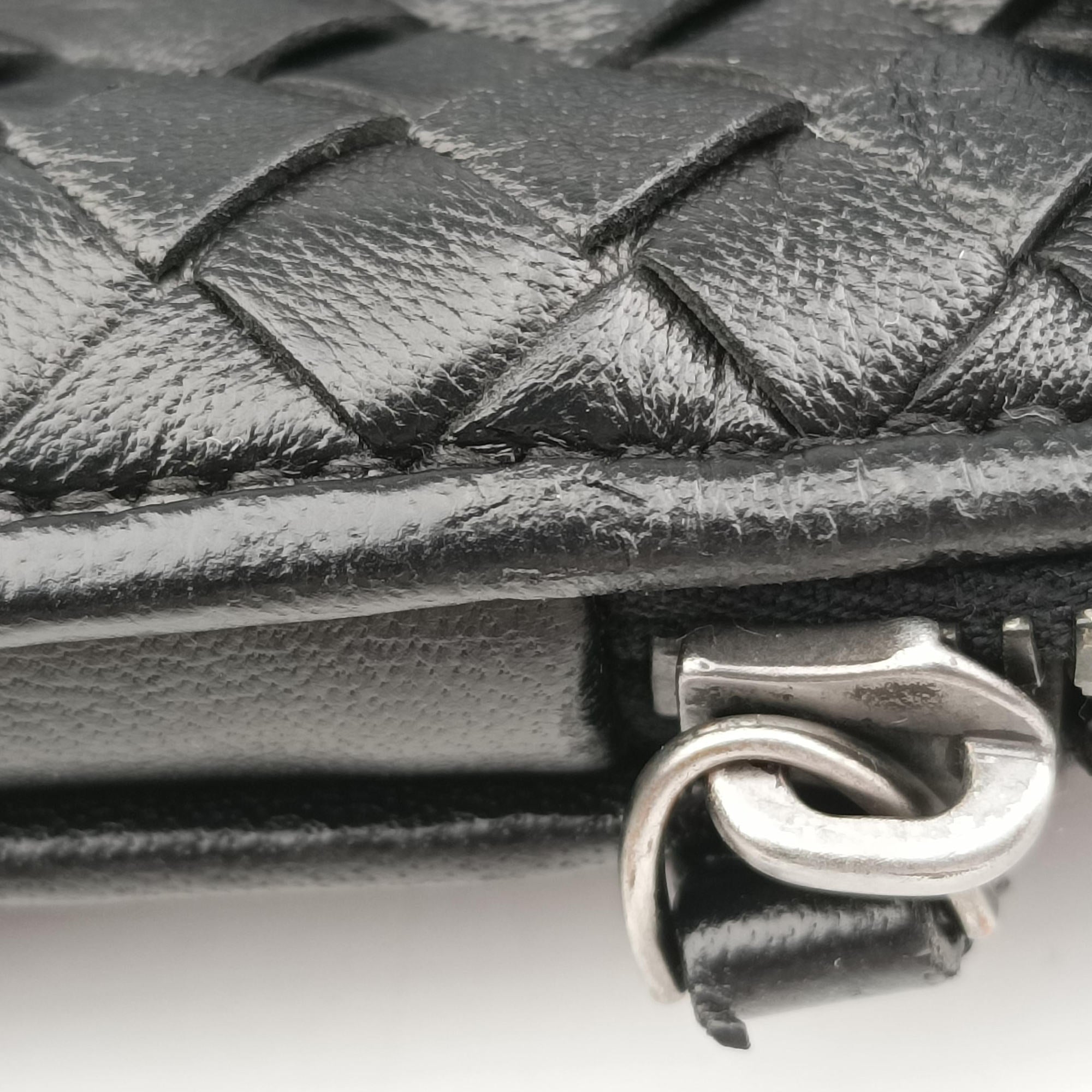 Pre-owned Bottega Veneta NODINI Intrecciato Black lambskin  shoulderbag | stylenewstar