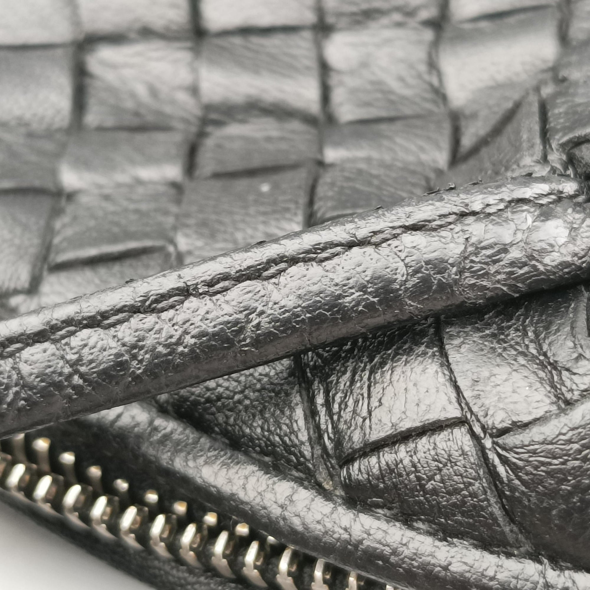Pre-owned Bottega Veneta NODINI Intrecciato Black lambskin  shoulderbag | stylenewstar