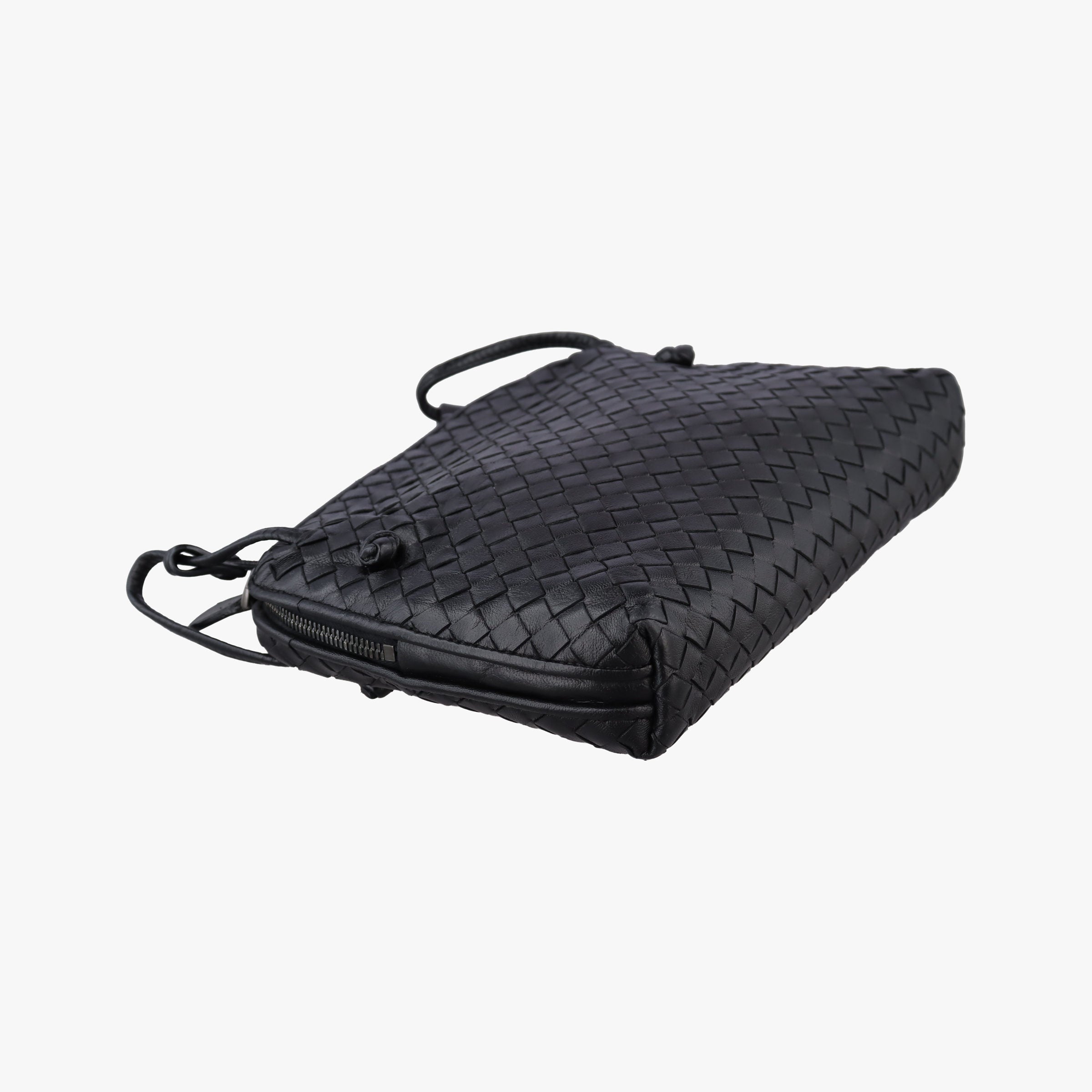 Pre-owned Bottega Veneta NODINI Intrecciato Black lambskin  shoulderbag | stylenewstar