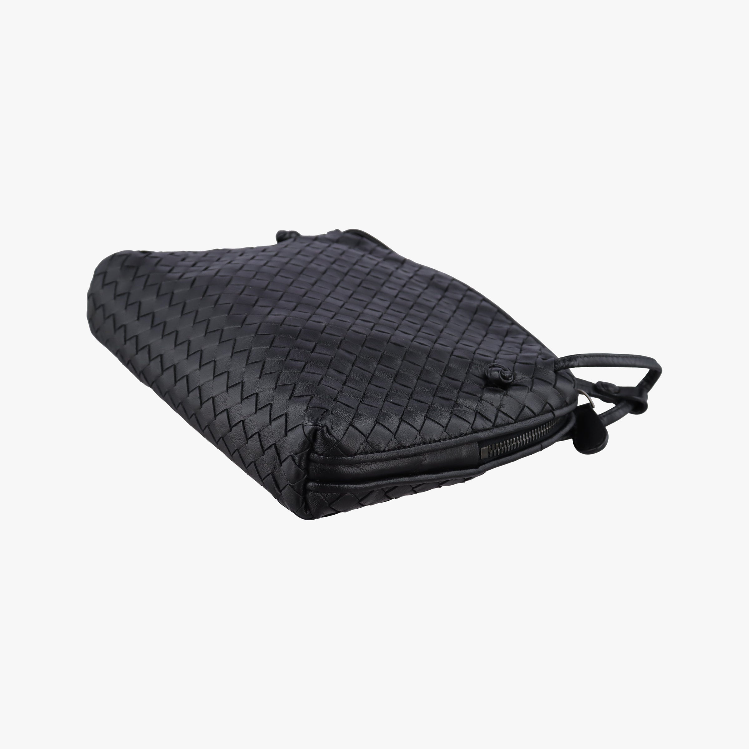 Pre-owned Bottega Veneta NODINI Intrecciato Black lambskin  shoulderbag | stylenewstar
