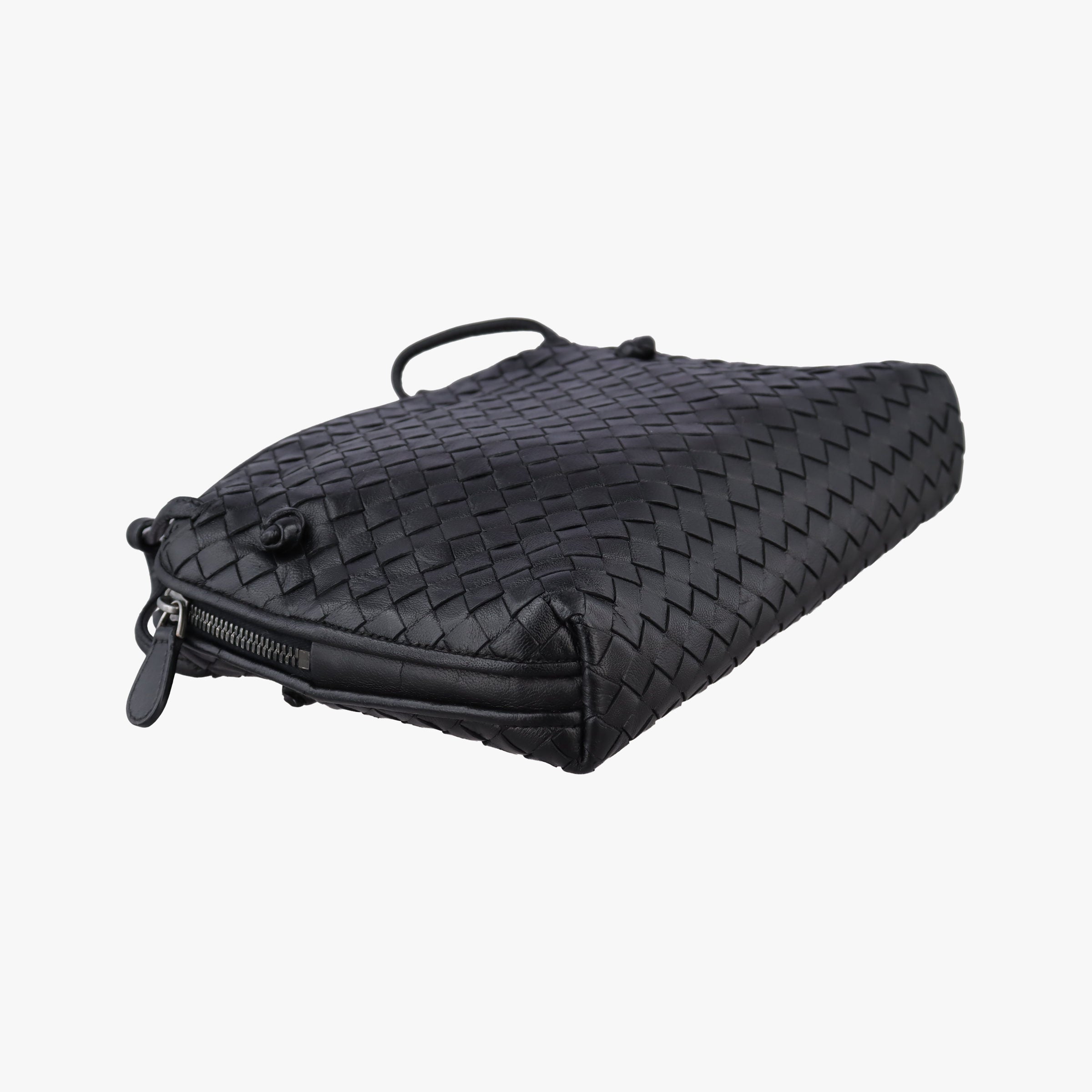 Pre-owned Bottega Veneta NODINI Intrecciato Black lambskin  shoulderbag | stylenewstar