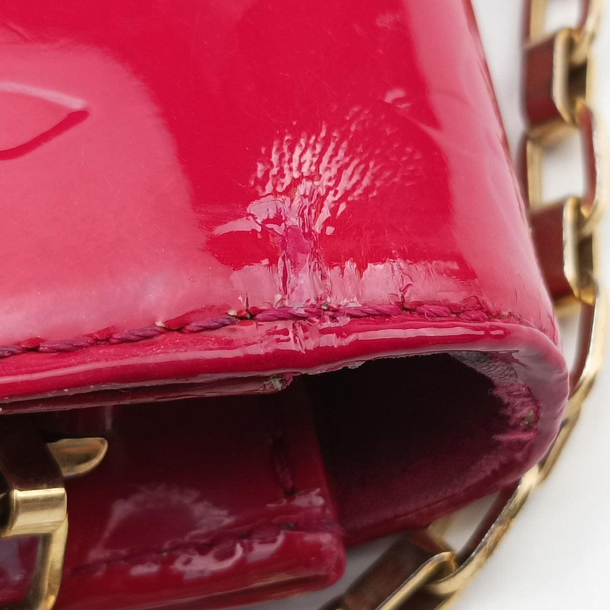 Pre-owned Louis Vuitton Clutch Ana pomme d'amour Vernis M90095 handbag | stylenewstar