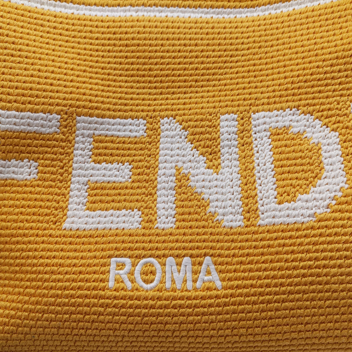 Secondhand Fendi SUNSHINE Yellow Crochet×leather 8BH386 shoulderbag | stylenewstar