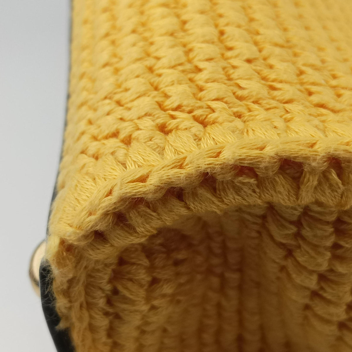 Secondhand Fendi SUNSHINE Yellow Crochet×leather 8BH386 shoulderbag | stylenewstar