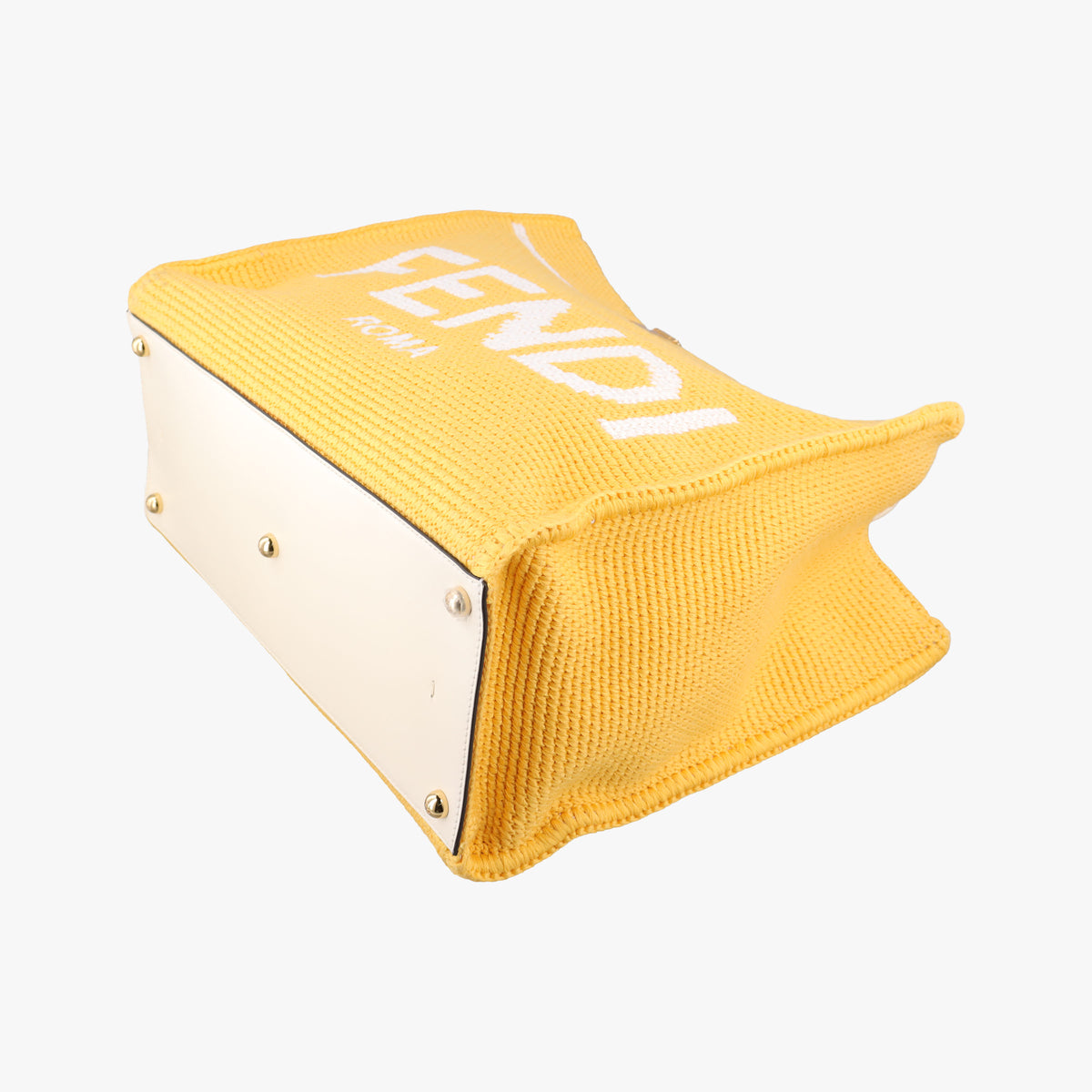 Secondhand Fendi SUNSHINE Yellow Crochet×leather 8BH386 shoulderbag | stylenewstar