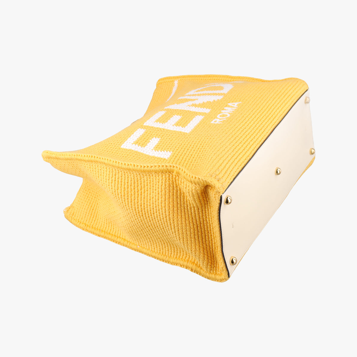 Secondhand Fendi SUNSHINE Yellow Crochet×leather 8BH386 shoulderbag | stylenewstar