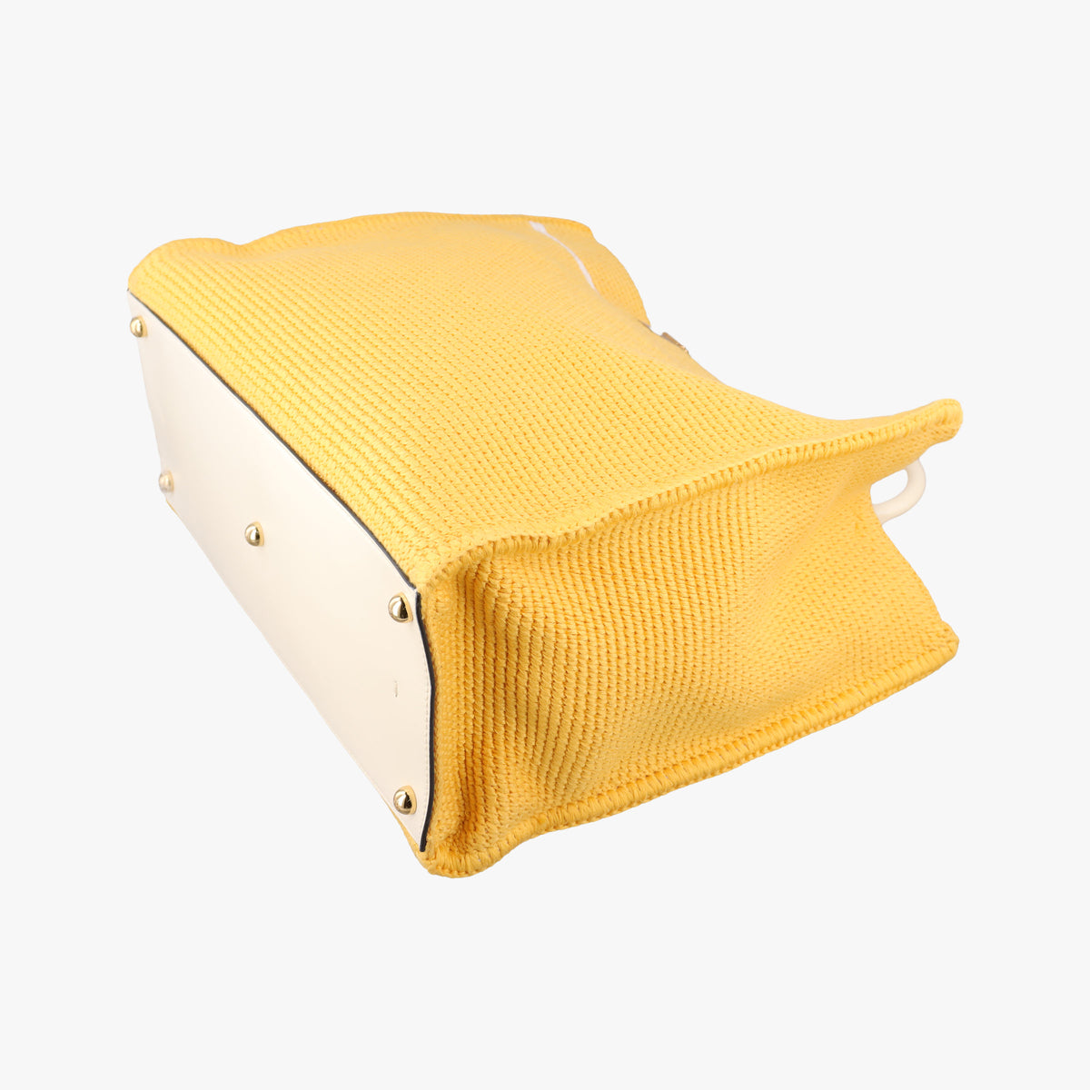Secondhand Fendi SUNSHINE Yellow Crochet×leather 8BH386 shoulderbag | stylenewstar
