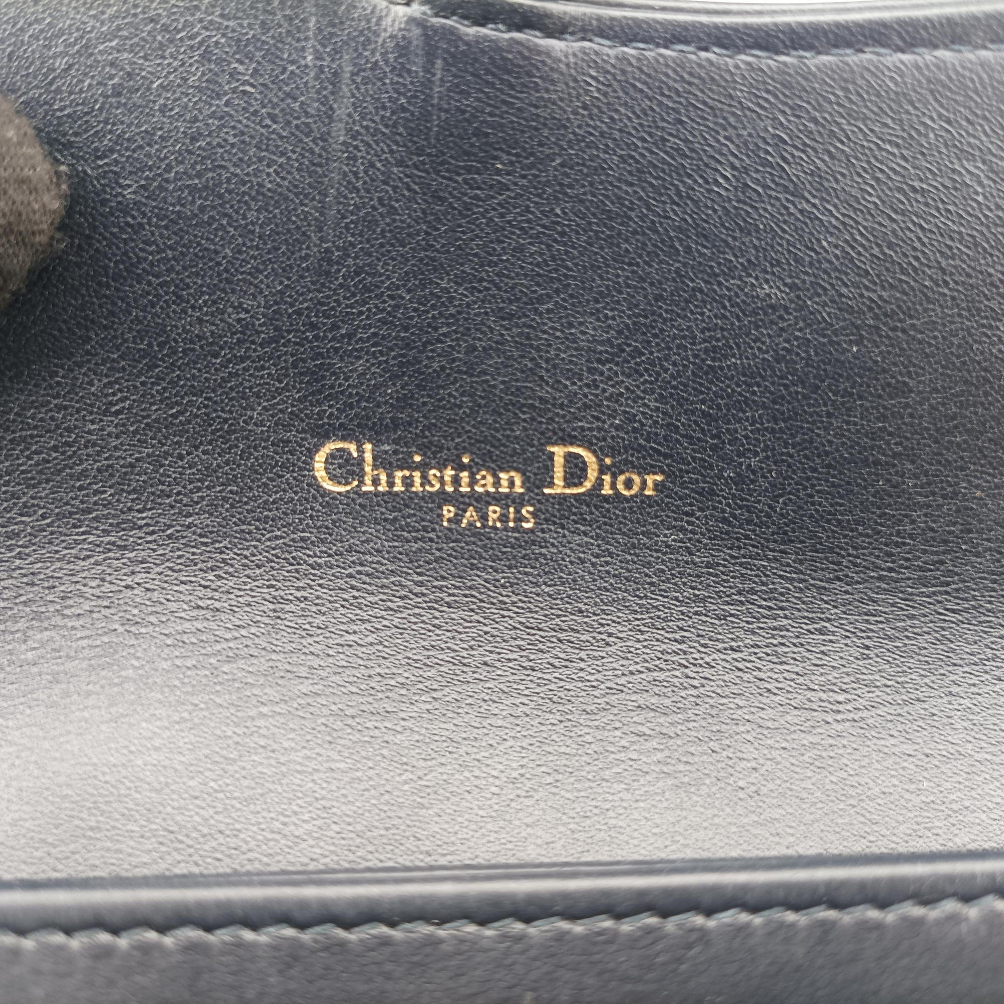 Vintage Christian Dior Saddle Navy×Gray jacquard×Leather  shoulderbag | stylenewstar
