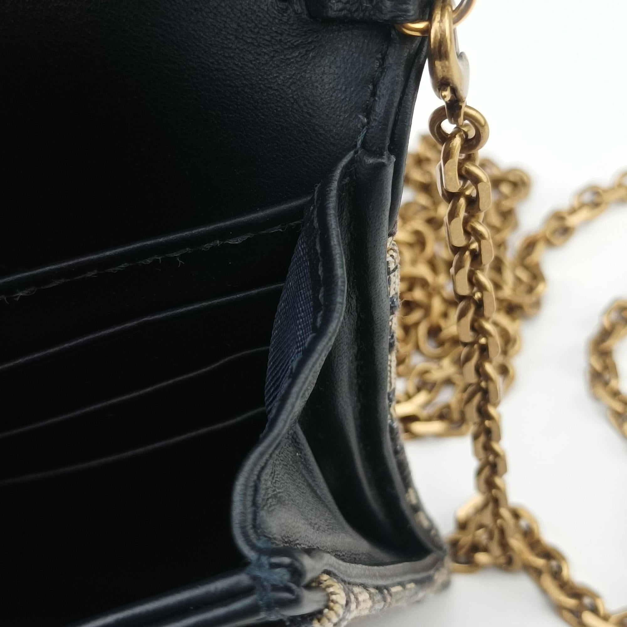Vintage Christian Dior Saddle Navy×Gray jacquard×Leather  shoulderbag | stylenewstar