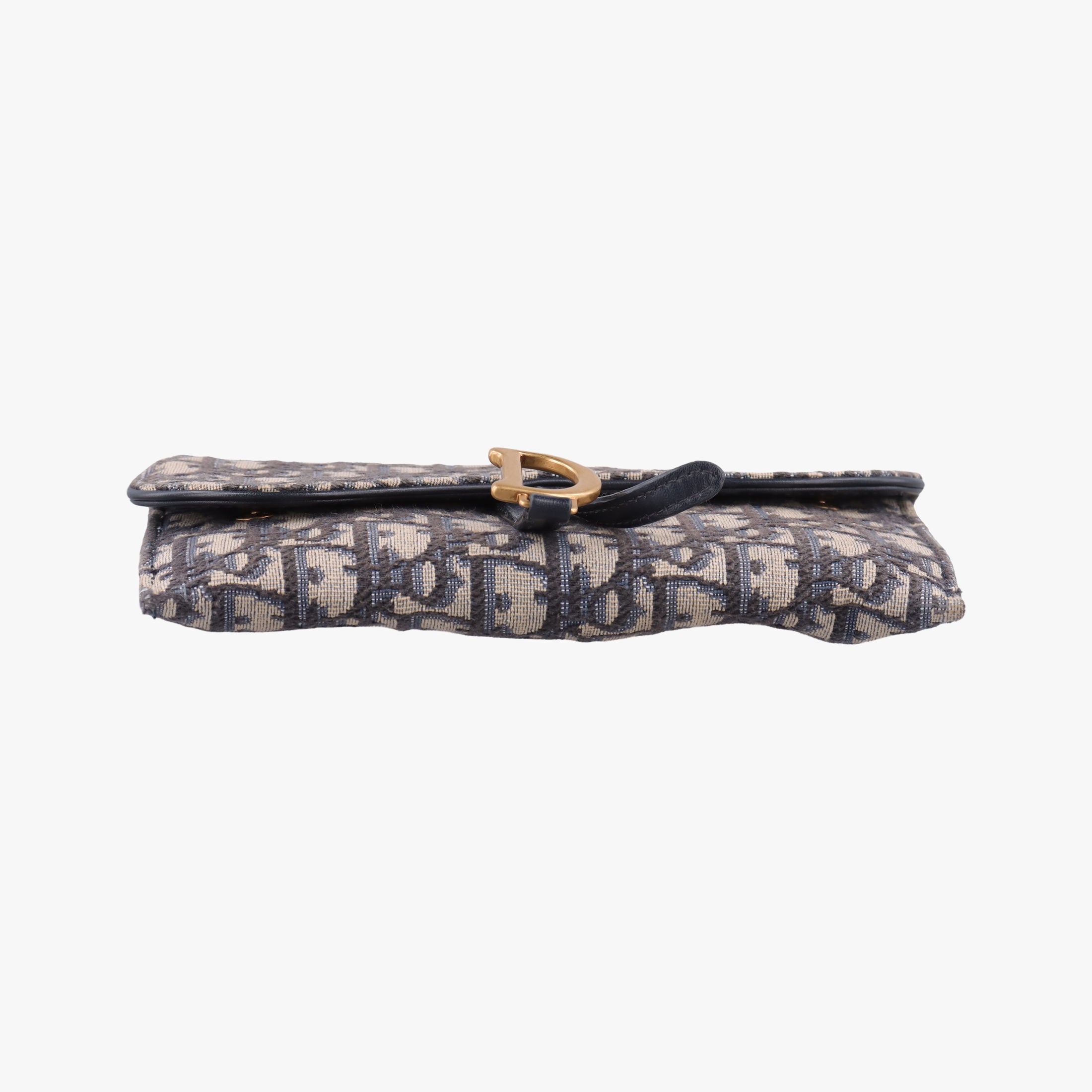 Vintage Christian Dior Saddle Navy×Gray jacquard×Leather  shoulderbag | stylenewstar