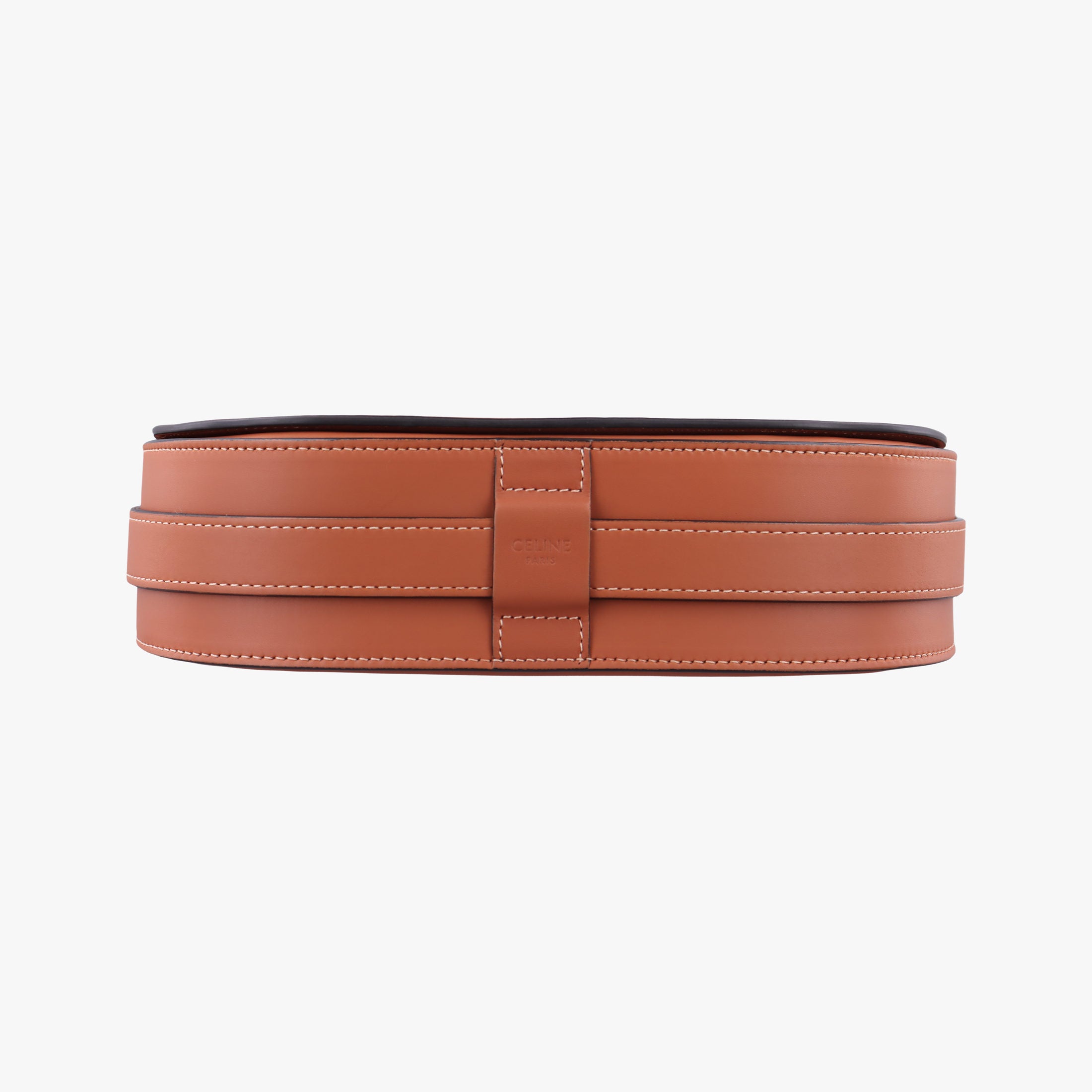 Pre-owned Celine Triomphe Maillon Brown leather  shoulderbag | stylenewstar