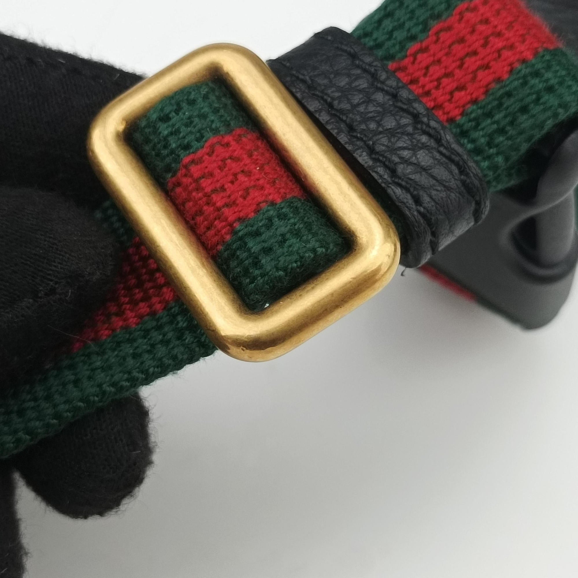 Secondhand Gucci Print Black Leather 527792 bum bag/waist bag | stylenewstar