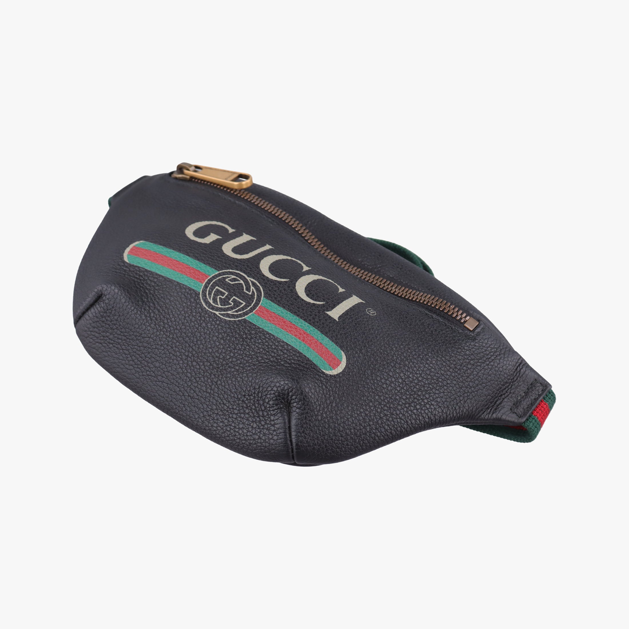 Secondhand Gucci Print Black Leather 527792 bum bag/waist bag | stylenewstar