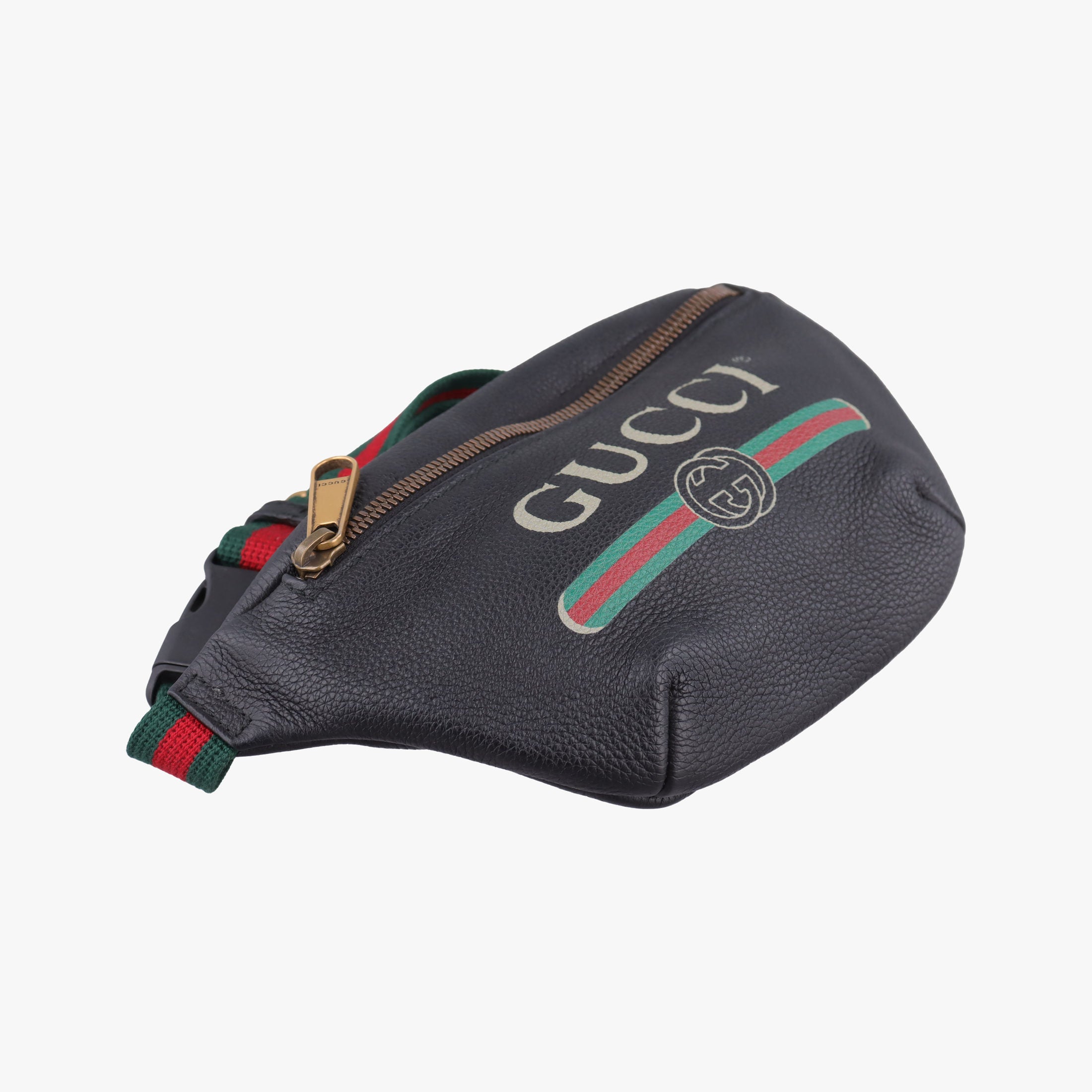Secondhand Gucci Print Black Leather 527792 bum bag/waist bag | stylenewstar