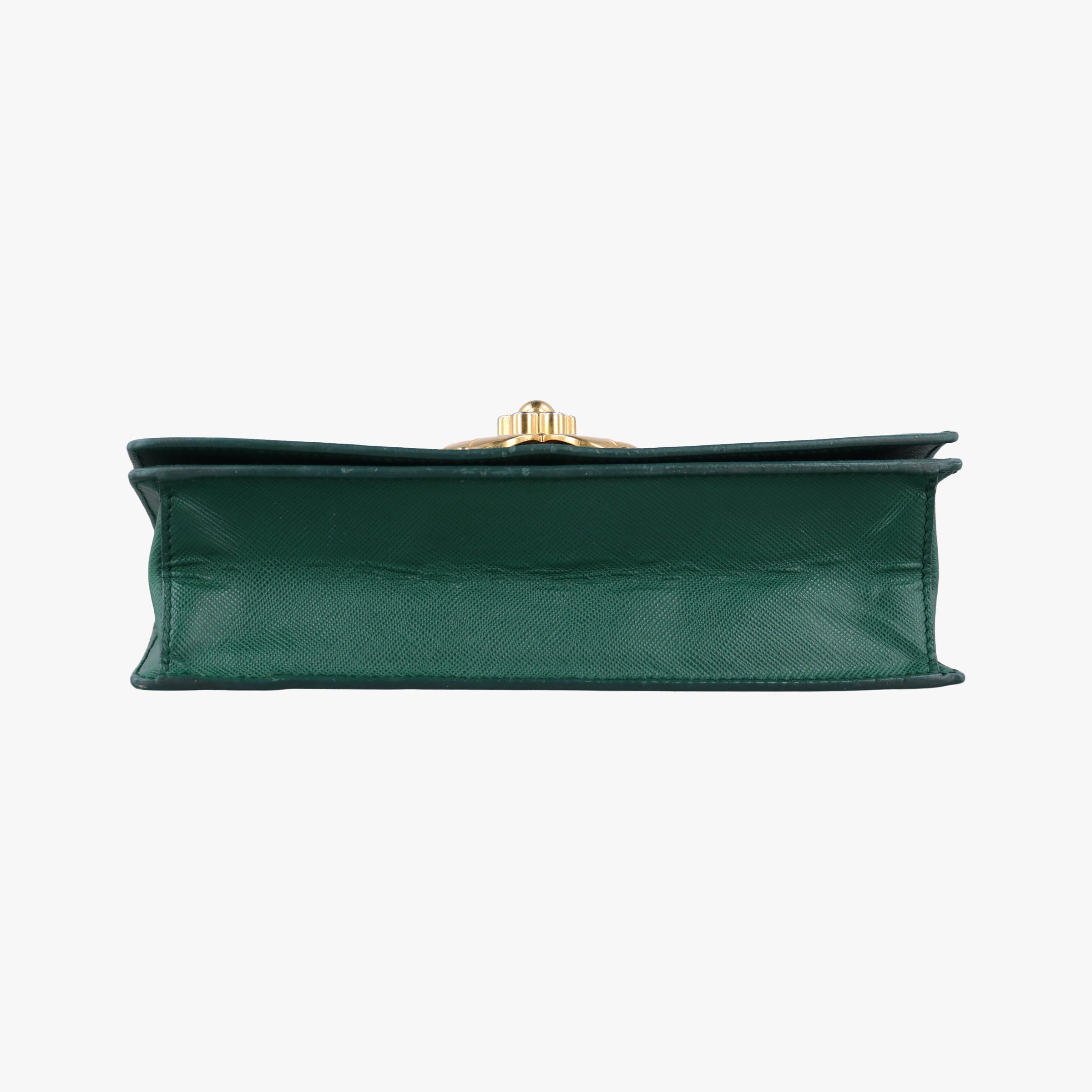 Pre-owned Prada Corole Chain Green Saffiano Leather  shoulderbag | stylenewstar