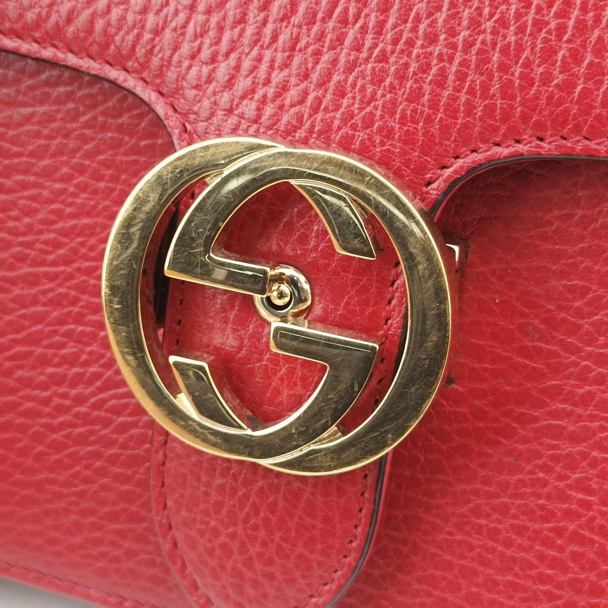Secondhand Gucci Interlocking G Red Leather 510304 shoulderbag | stylenewstar