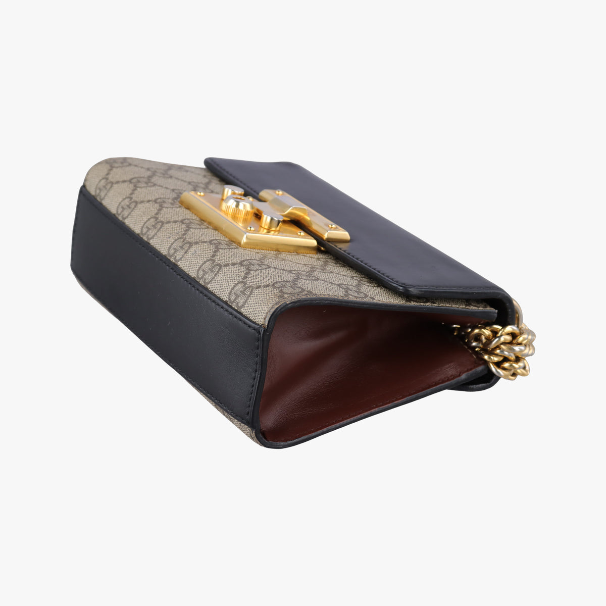 Pre-owned Gucci Padlock Black PVC coated canvas×Leather 409487 shoulderbag | stylenewstar