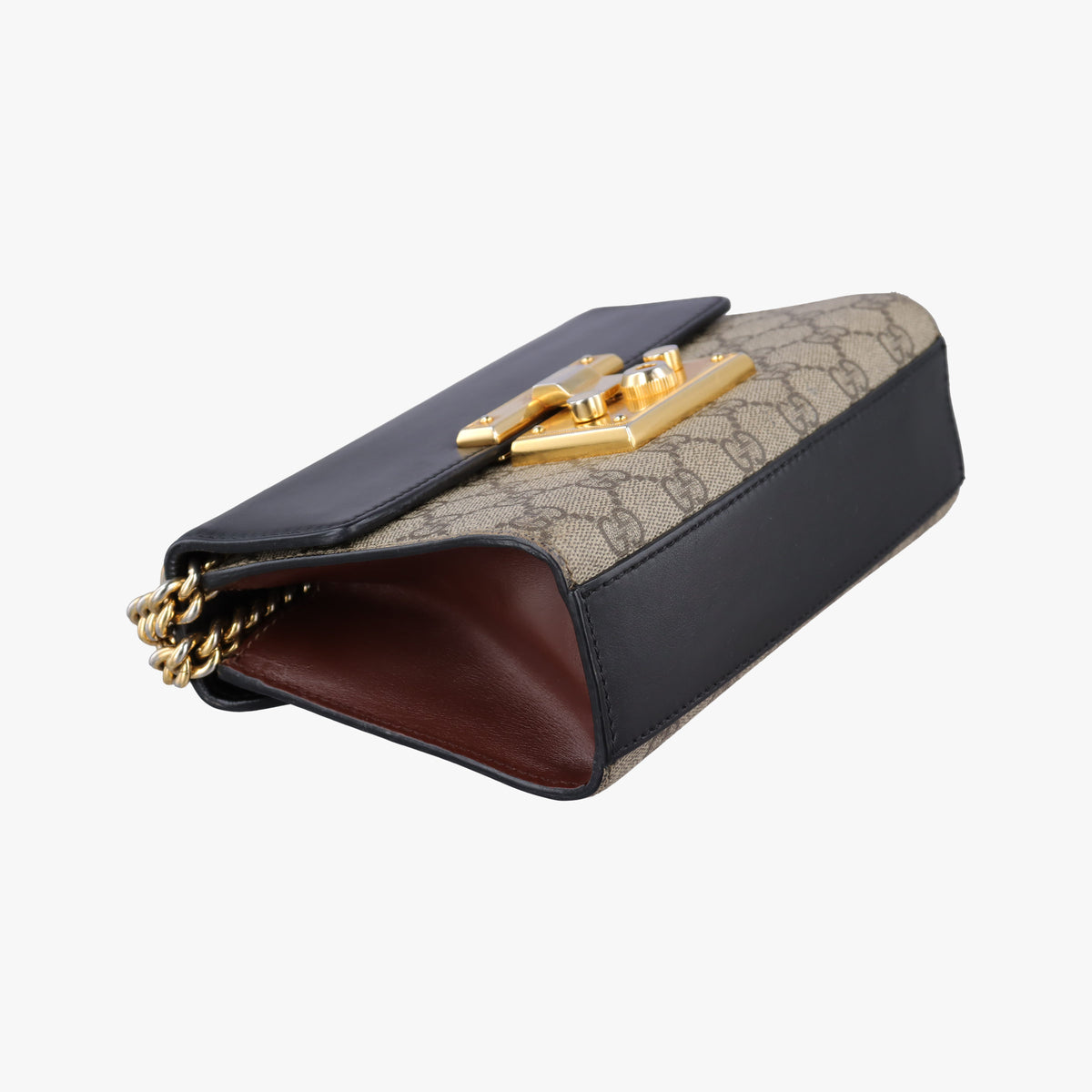 Pre-owned Gucci Padlock Black PVC coated canvas×Leather 409487 shoulderbag | stylenewstar