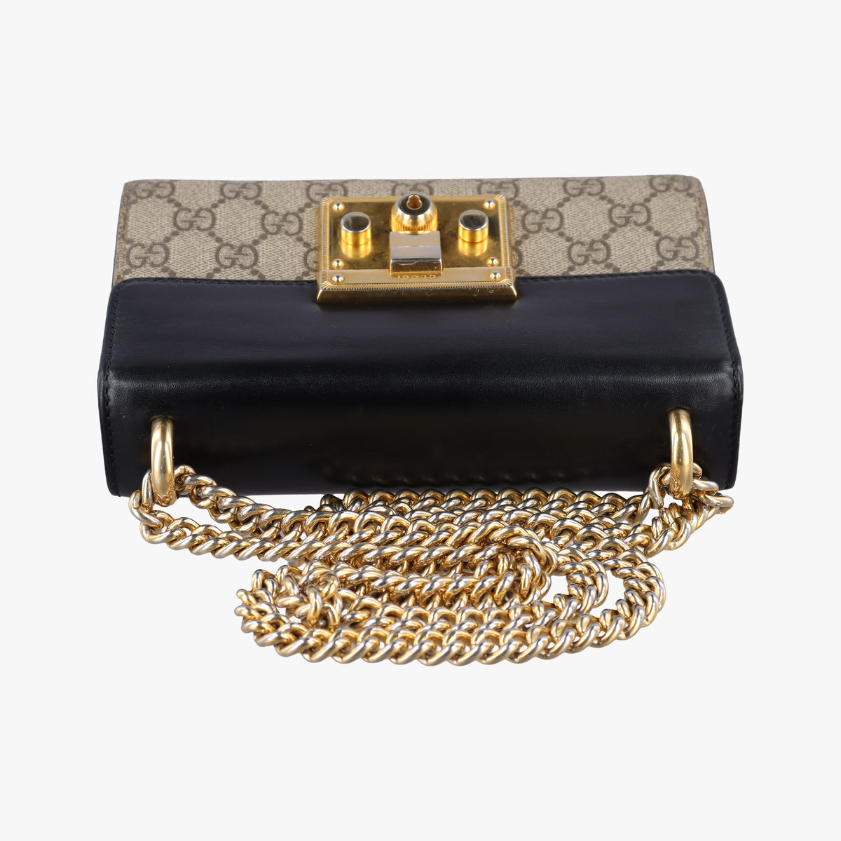 Pre-owned Gucci Padlock Black PVC coated canvas×Leather 409487 shoulderbag | stylenewstar