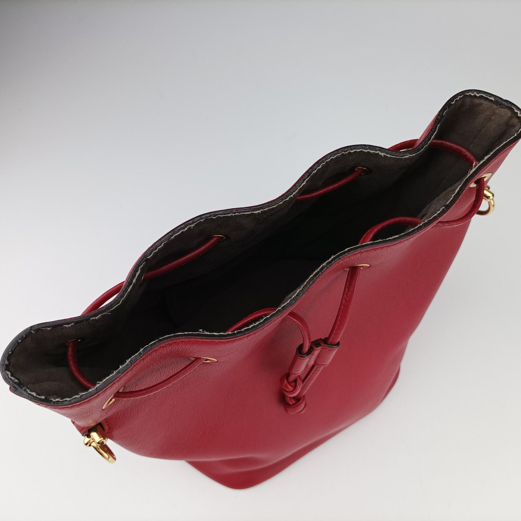 Pre-owned Fendi Mon Treso Red Leather 8BT298 shoulderbag | stylenewstar