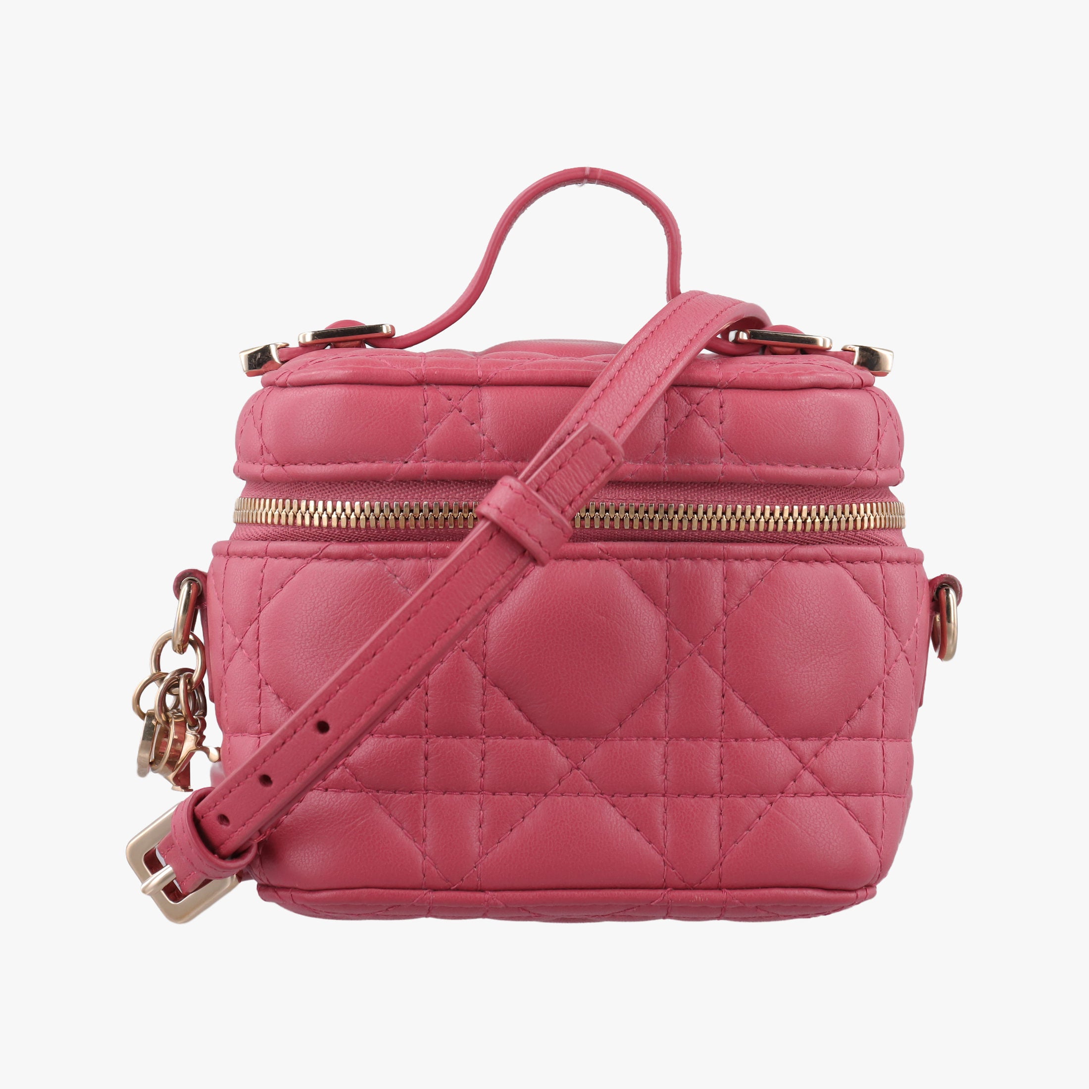 Vintage Christian Dior Lady Dior micro vanity RedPink lambskin  shoulderbag | stylenewstar