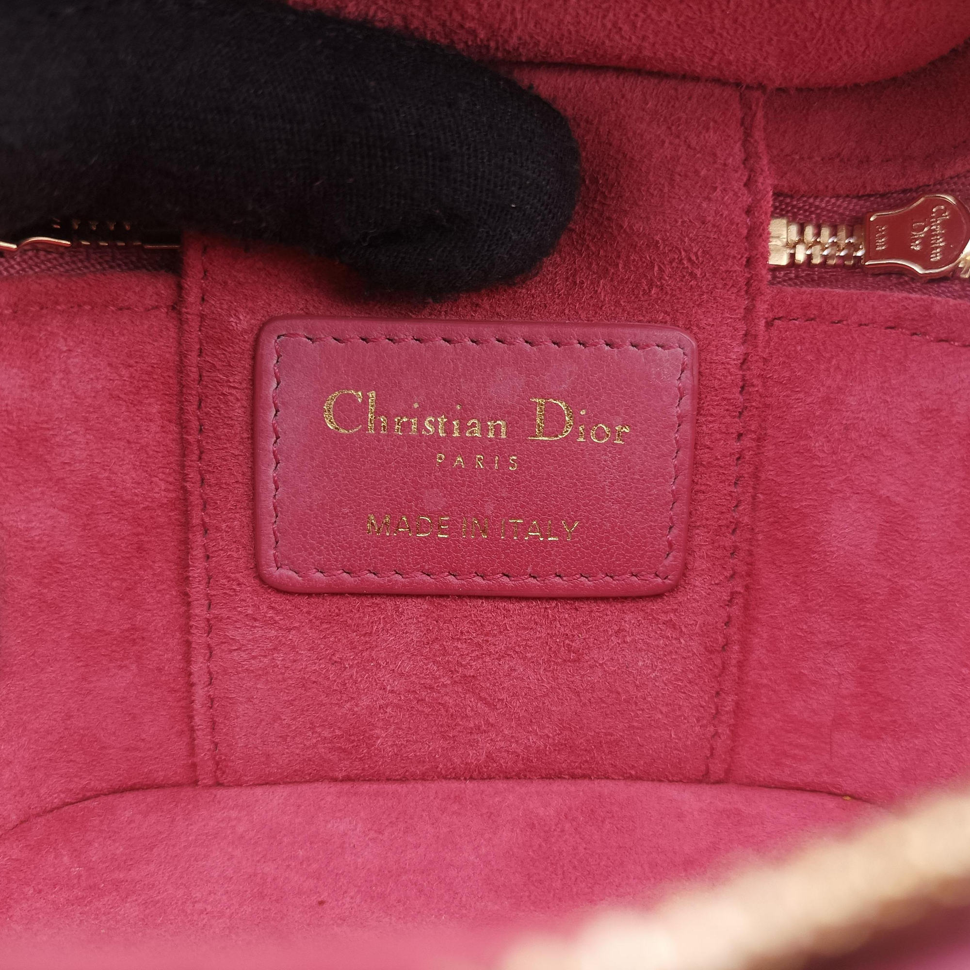 Vintage Christian Dior Lady Dior micro vanity RedPink lambskin  shoulderbag | stylenewstar
