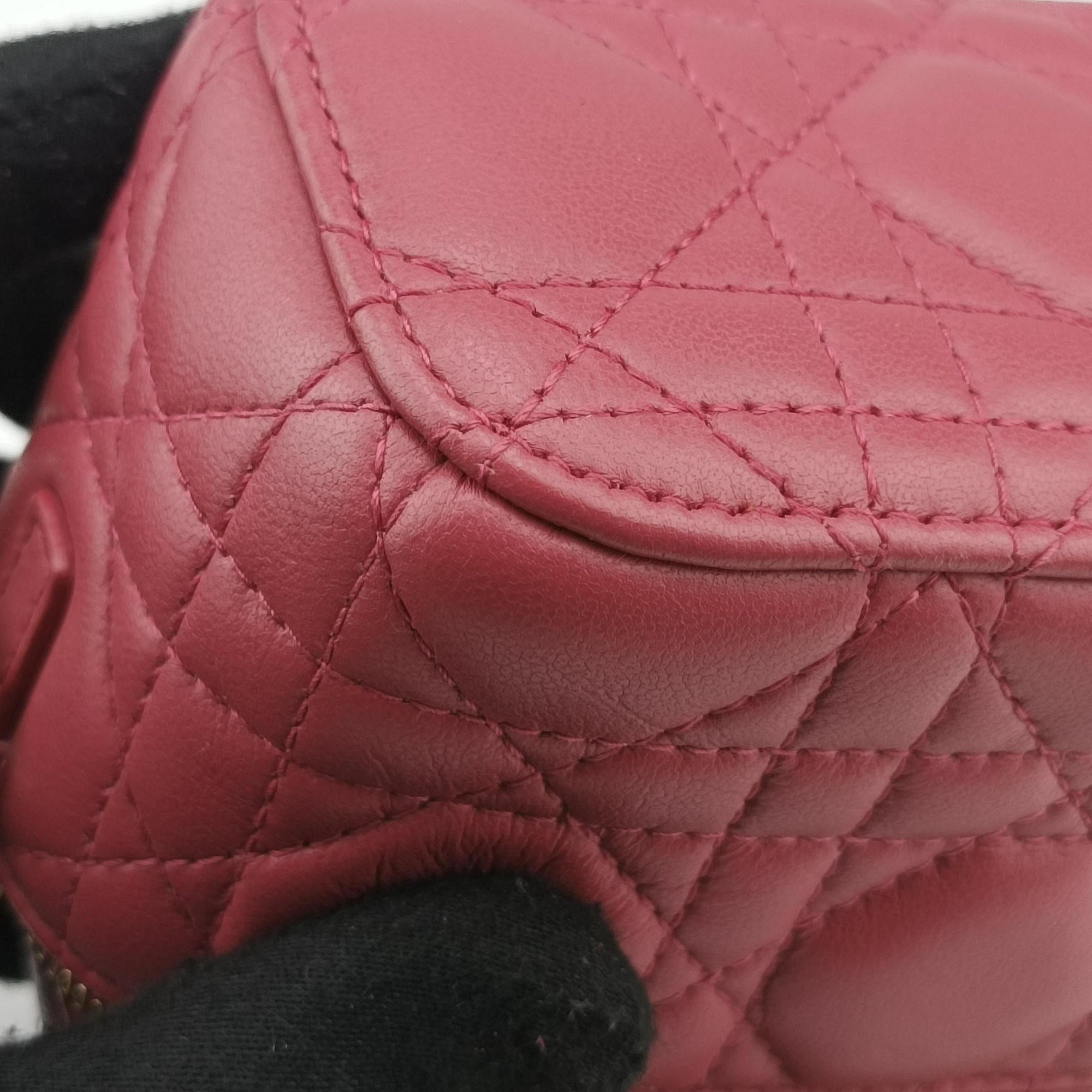 Vintage Christian Dior Lady Dior micro vanity RedPink lambskin  shoulderbag | stylenewstar