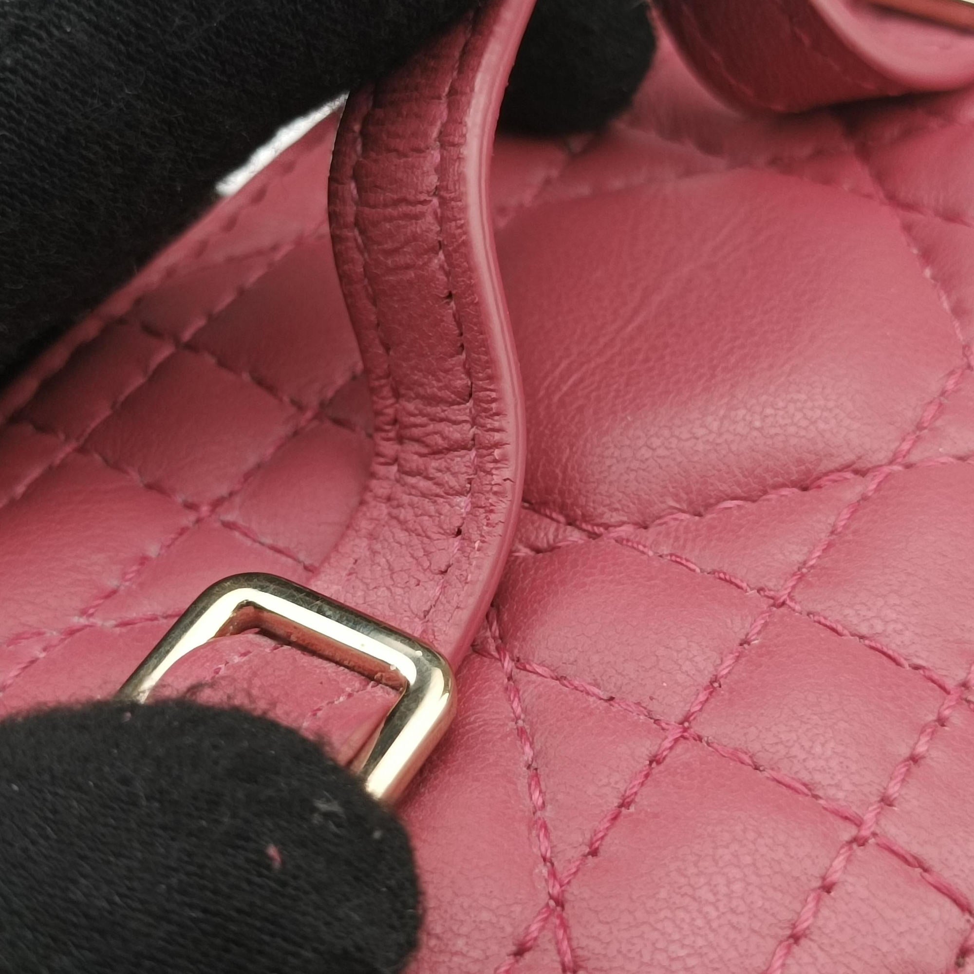 Vintage Christian Dior Lady Dior micro vanity RedPink lambskin  shoulderbag | stylenewstar
