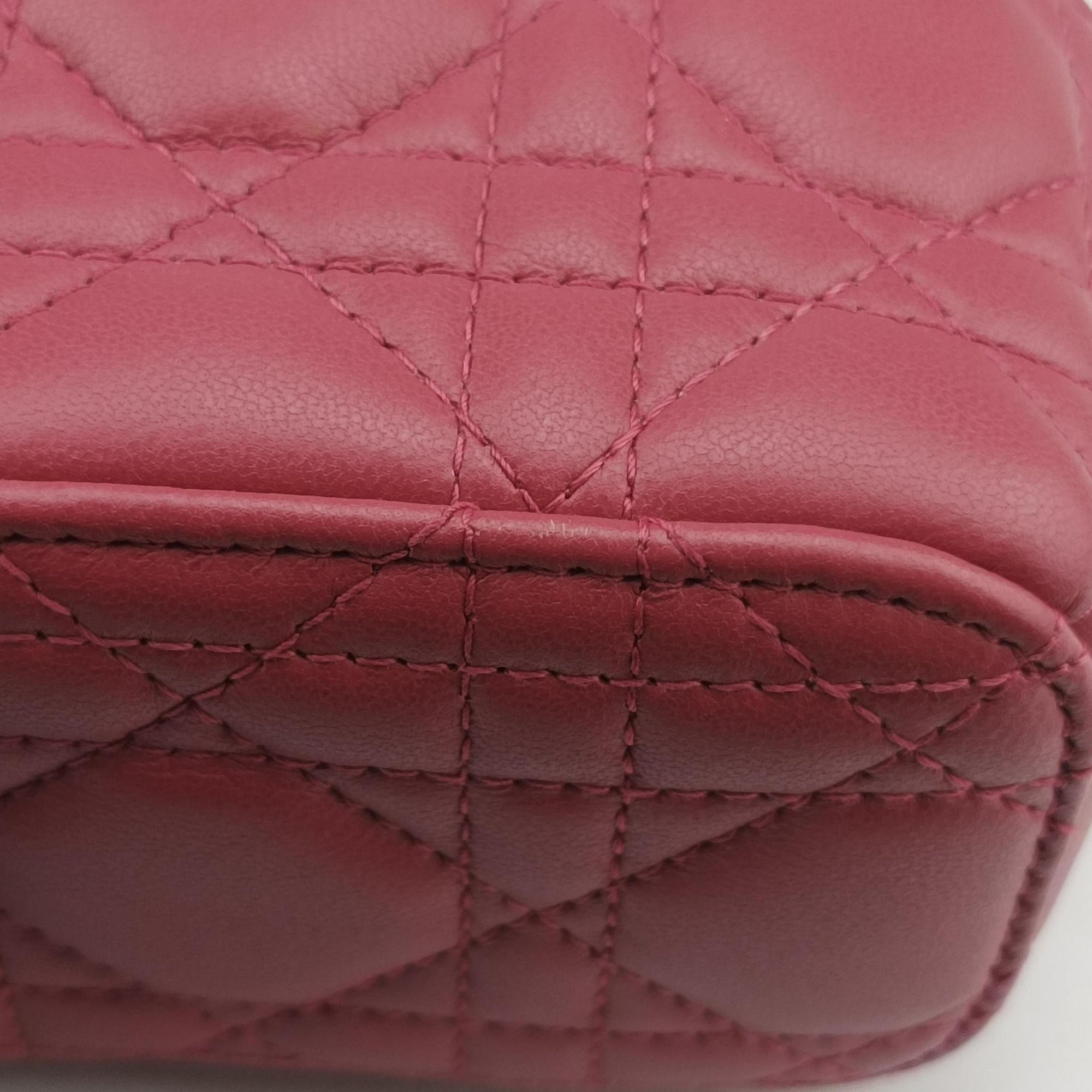 Vintage Christian Dior Lady Dior micro vanity RedPink lambskin  shoulderbag | stylenewstar