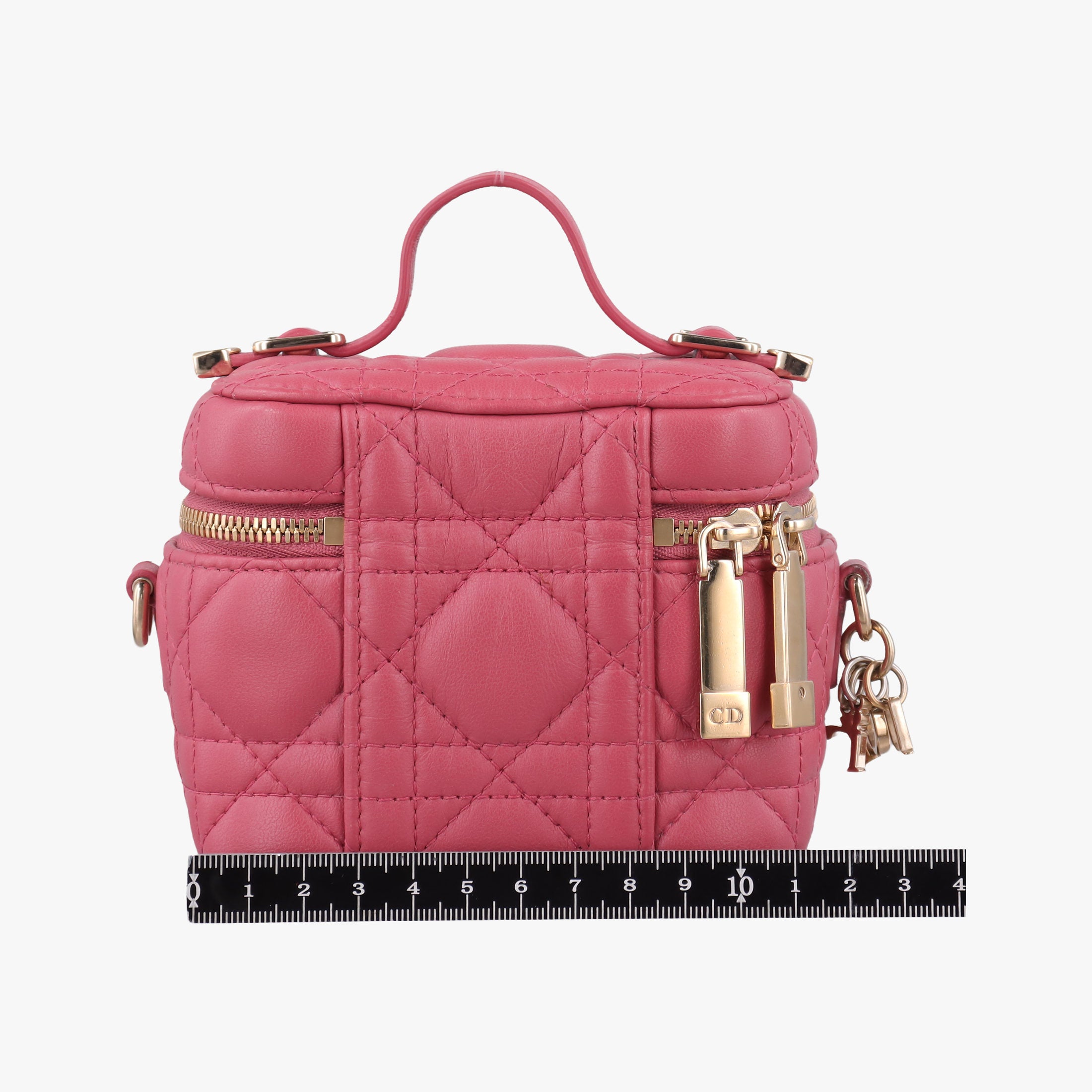 Vintage Christian Dior Lady Dior micro vanity RedPink lambskin  shoulderbag | stylenewstar