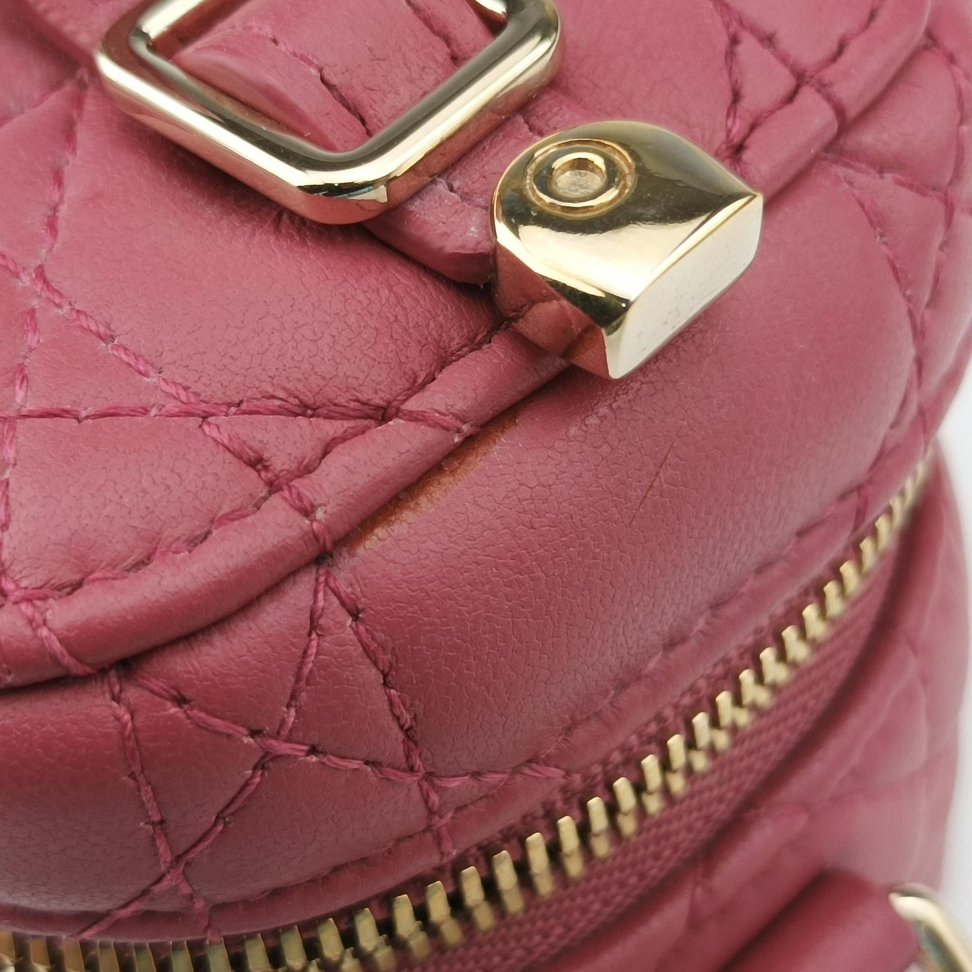 Vintage Christian Dior Lady Dior micro vanity RedPink lambskin  shoulderbag | stylenewstar