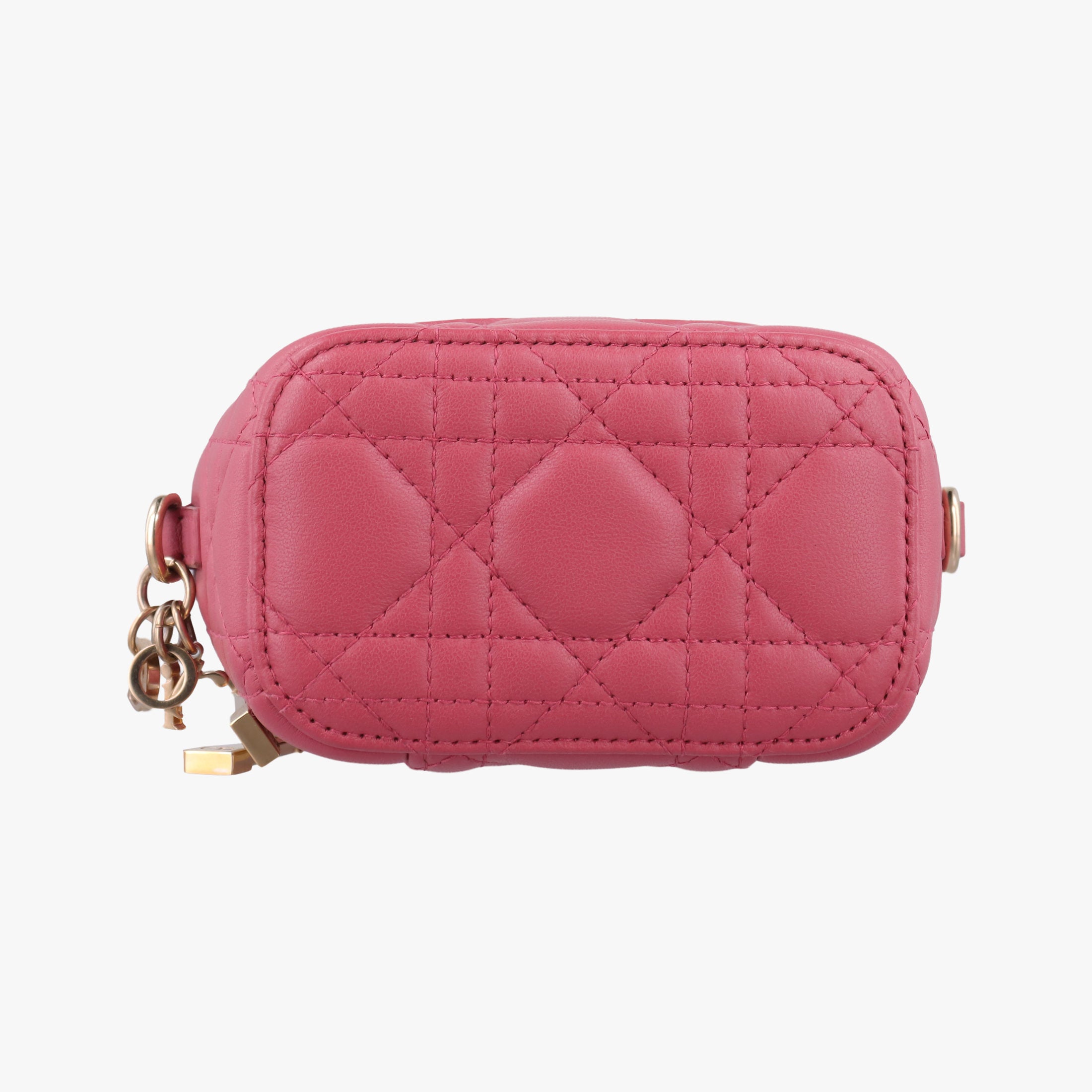 Vintage Christian Dior Lady Dior micro vanity RedPink lambskin  shoulderbag | stylenewstar