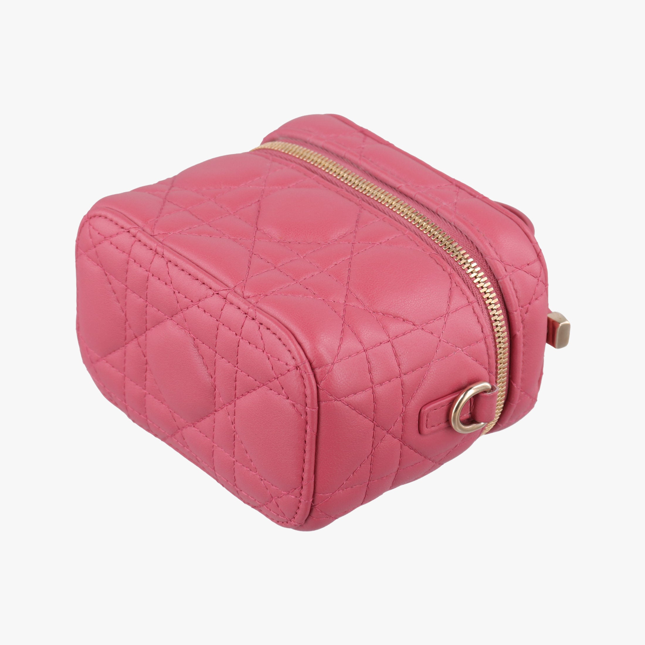 Vintage Christian Dior Lady Dior micro vanity RedPink lambskin  shoulderbag | stylenewstar