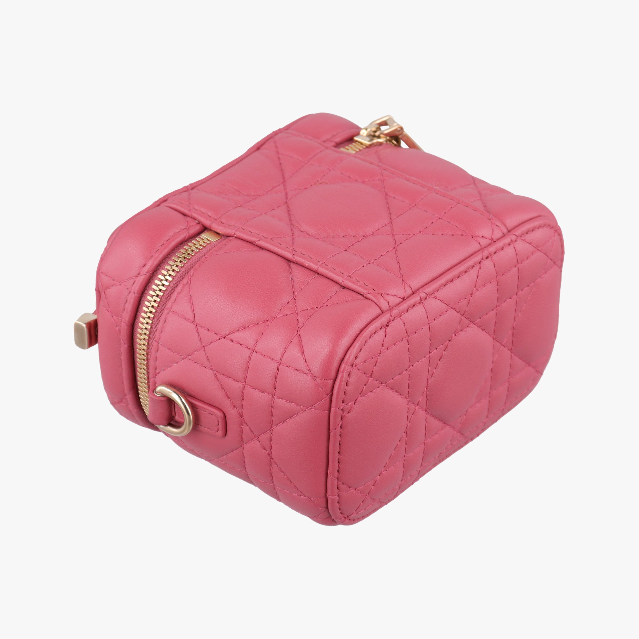Vintage Christian Dior Lady Dior micro vanity RedPink lambskin  shoulderbag | stylenewstar