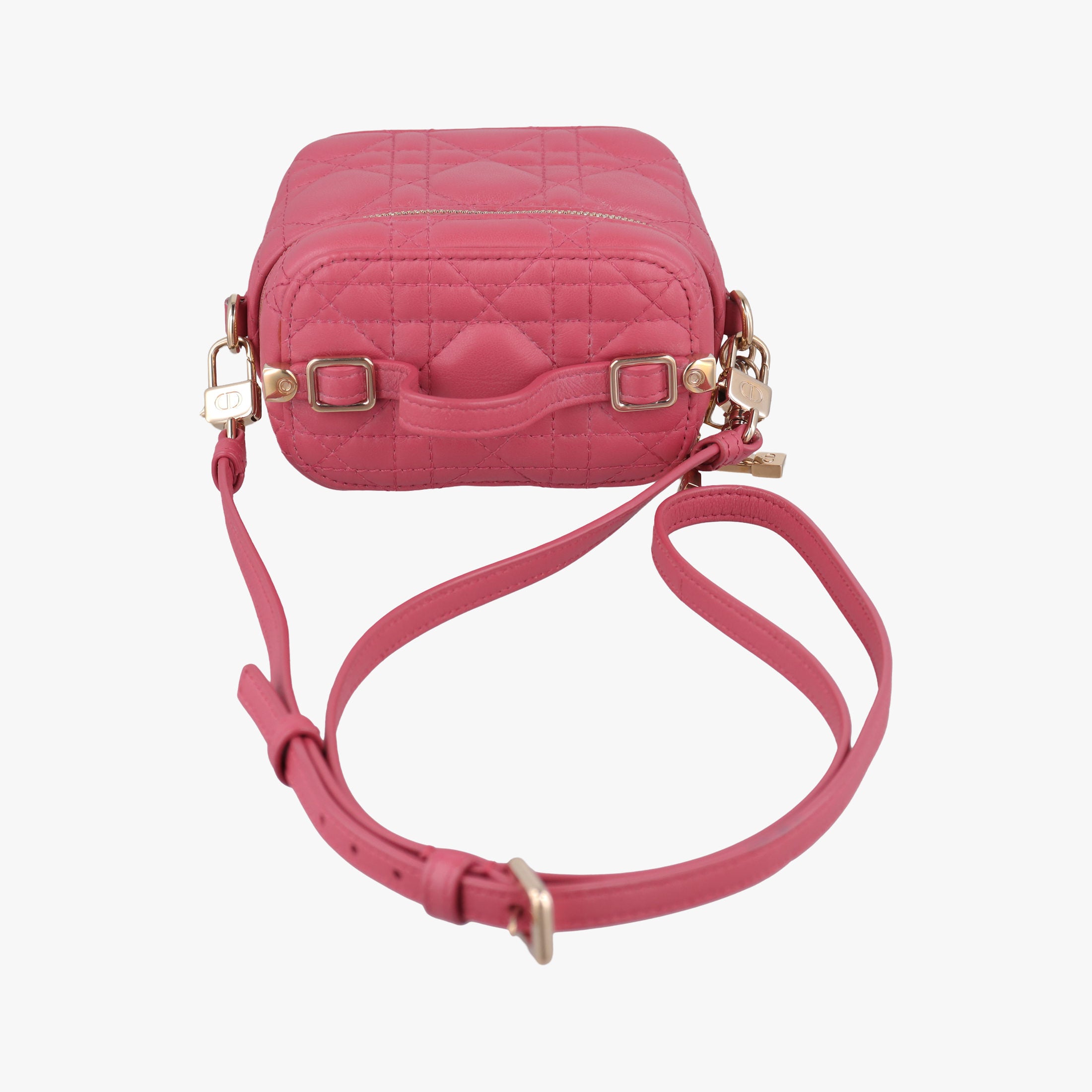 Vintage Christian Dior Lady Dior micro vanity RedPink lambskin  shoulderbag | stylenewstar