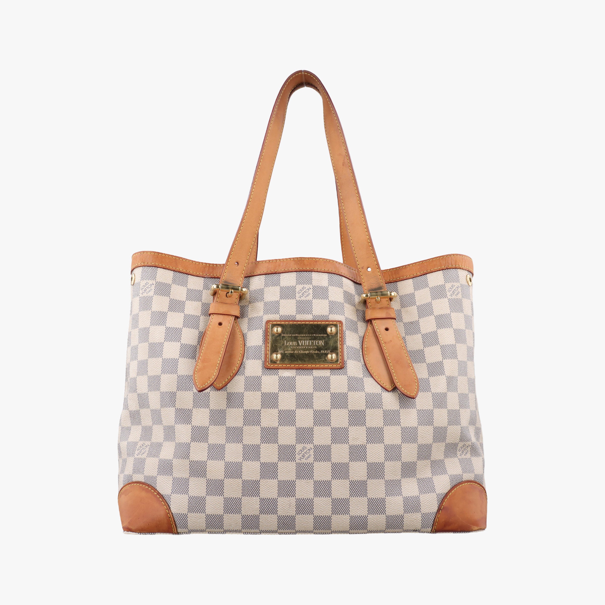 Pre-owned Louis Vuitton HAMPSTEAD MM AZUR Damier Canvas N51206 handbag | stylenewstar
