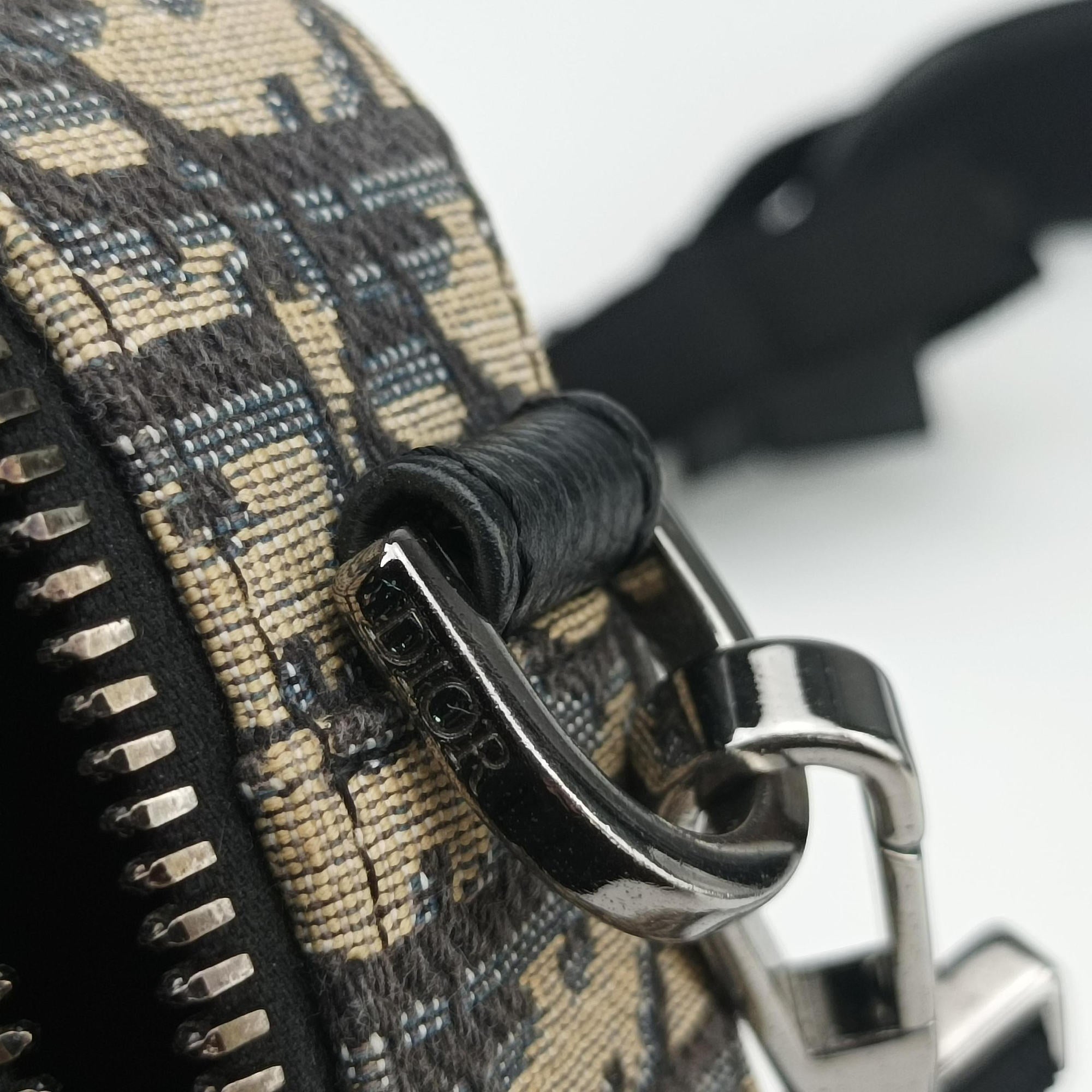 Pre-owned Christian Dior Safari Oblique Navy×Gray jacquard×Leather  shoulderbag | stylenewstar